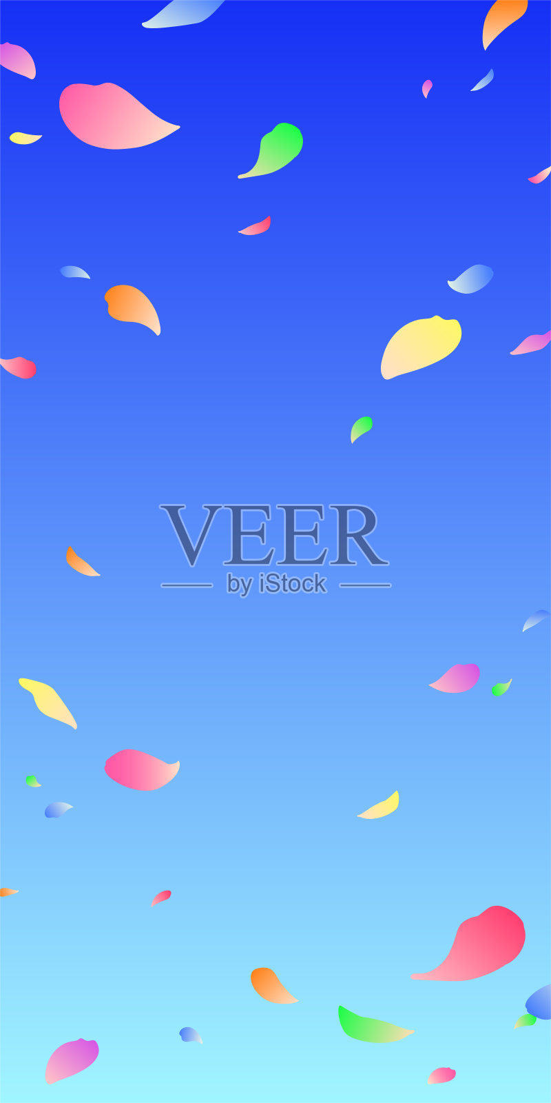 背景插图与飘落的花瓣插画图片素材