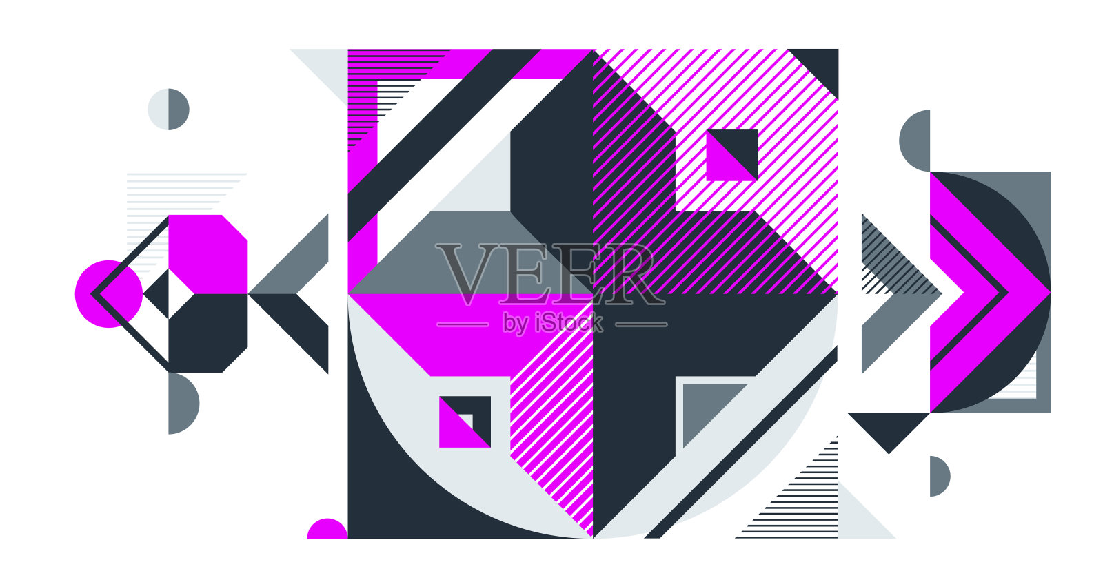 抽象几何矢量背景,艺术墙纸构图,包豪斯风格的抽象艺术,现代风格的设计。插画图片素材