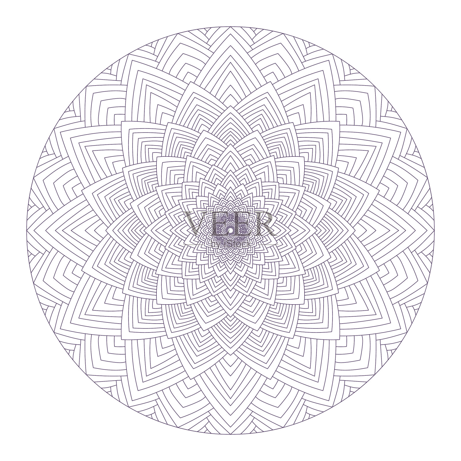 曼陀罗花矢量简单抽象圆形几何形状插画图片素材