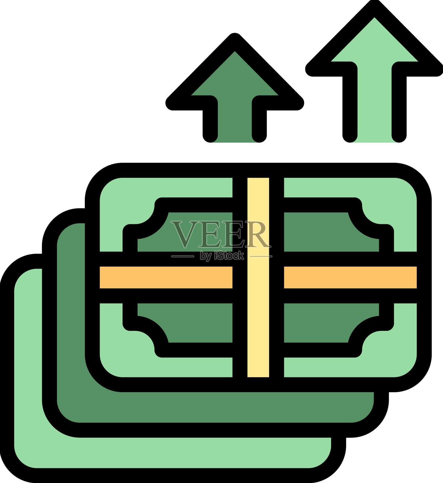 现金现金投资图标平平插画图片素材