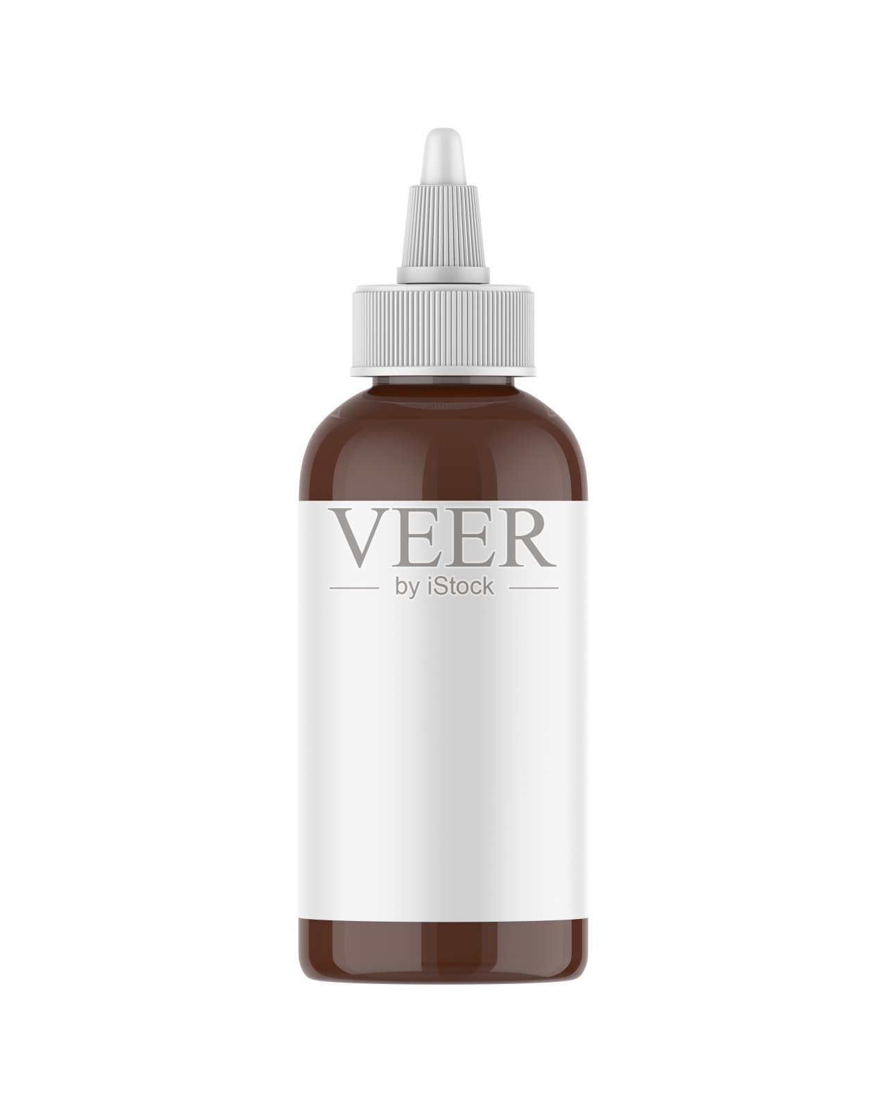 空白白色药用塑料滴管瓶上隔离白色。照片摄影图片