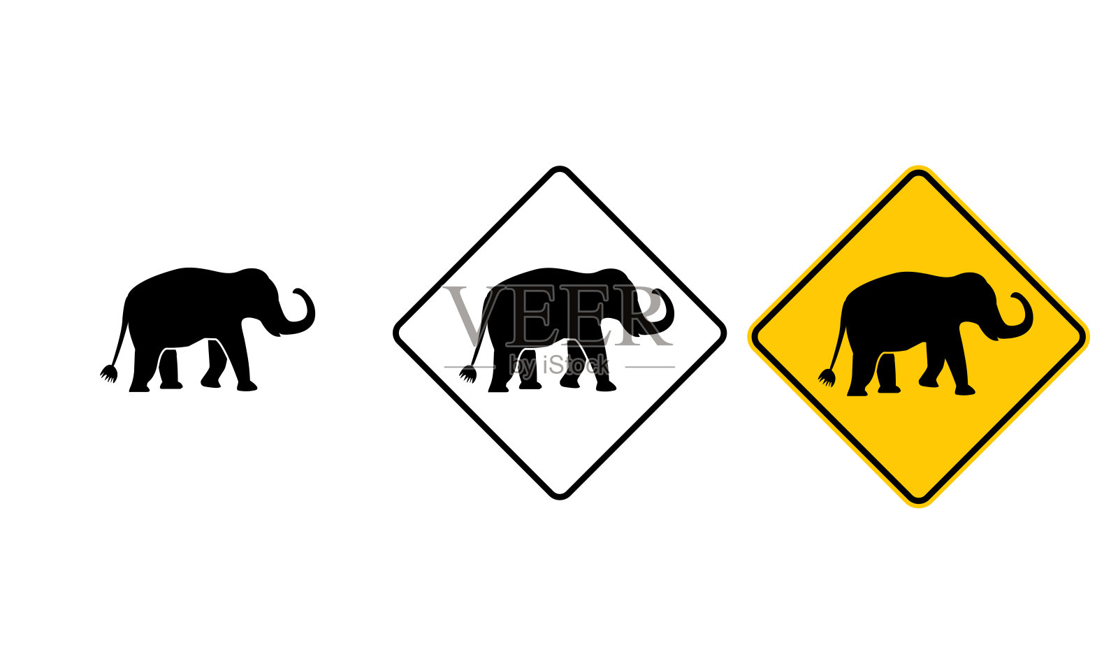 大象的标志插画图片素材