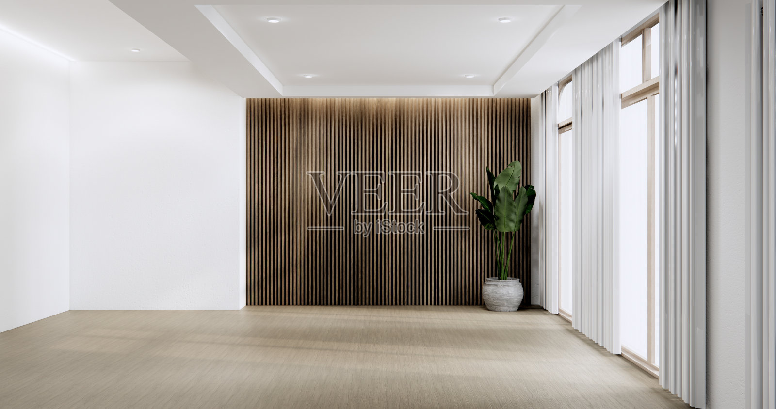 白色空木房,清洁日本房内部,3D渲染照片摄影图片