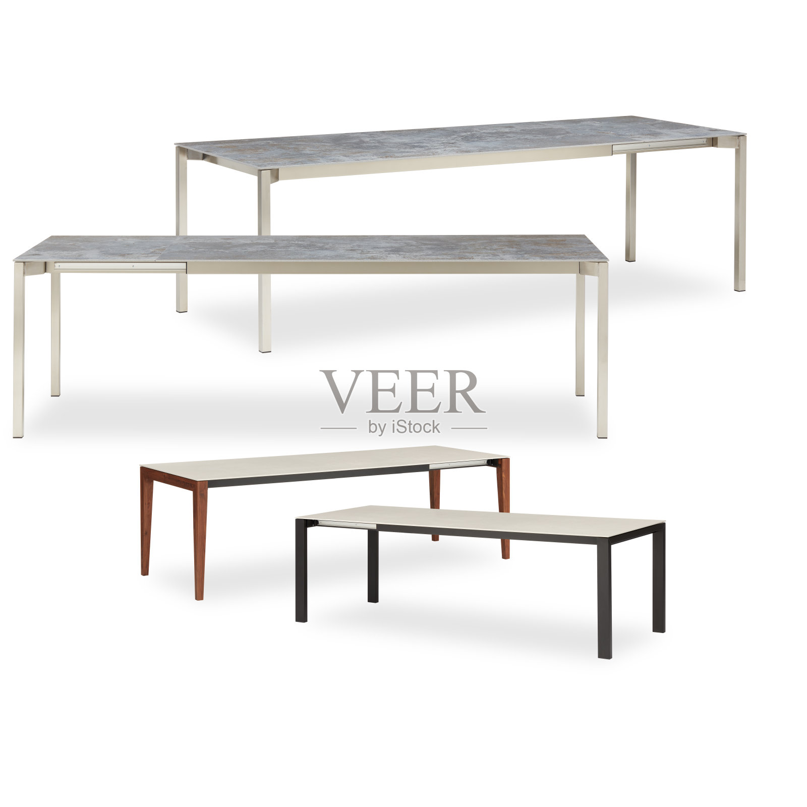 空木桌集剪出孤立的白色背景与剪辑路径照片摄影图片