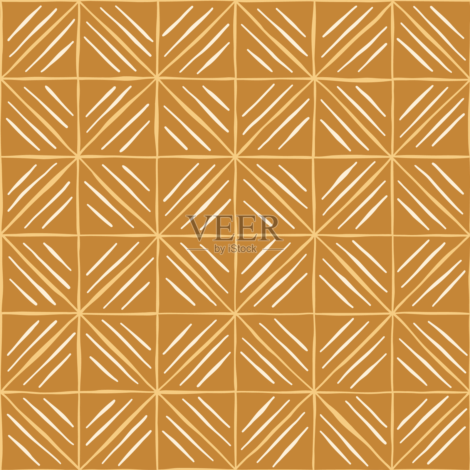 波西米亚手绘手工木版印刷几何矢量无缝图案插画图片素材