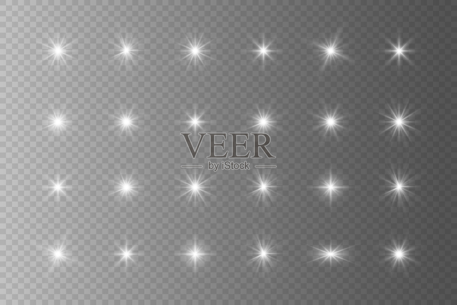 白光在透明的背景上爆炸。插画图片素材