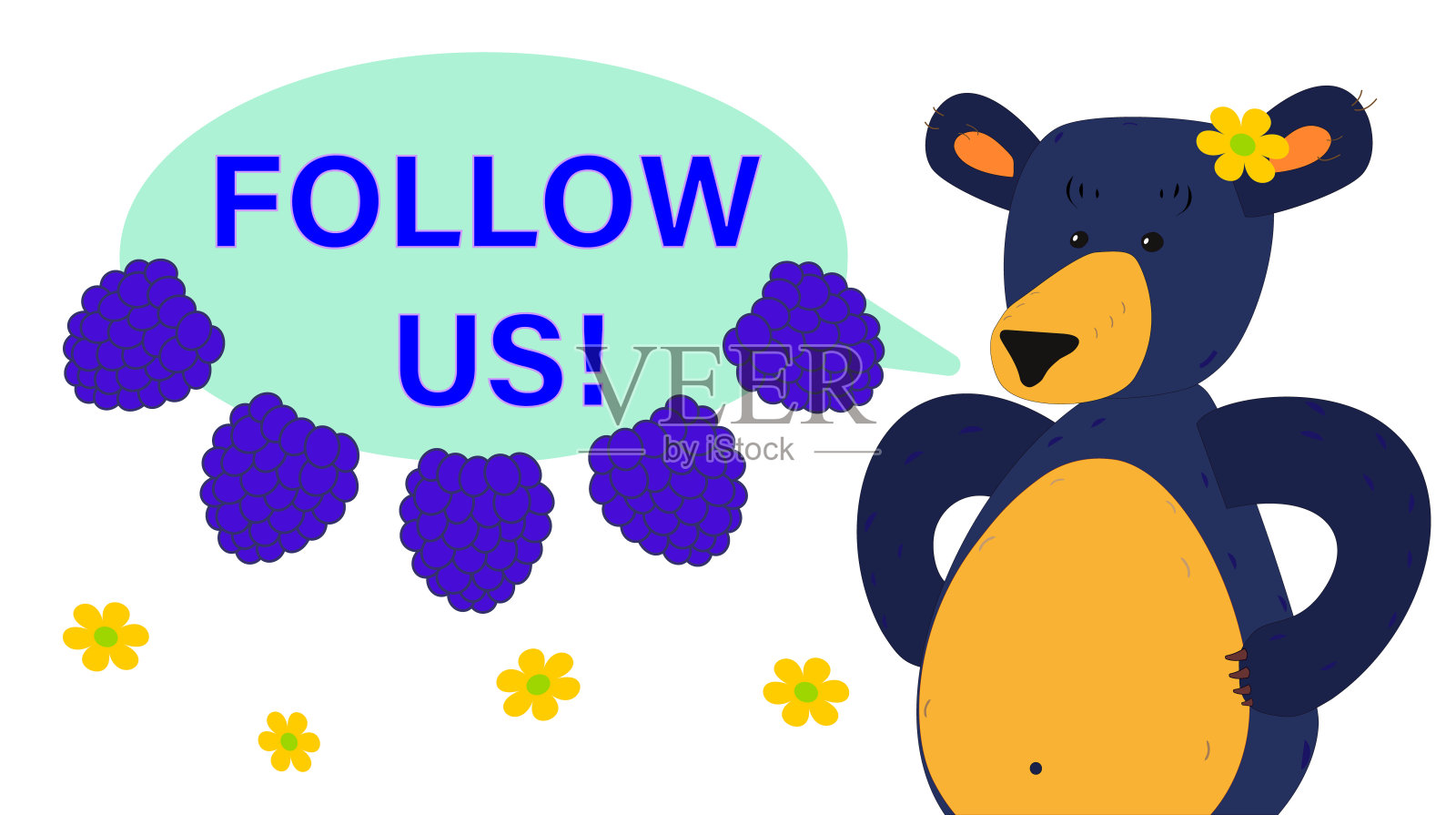 关注我们插画图片素材