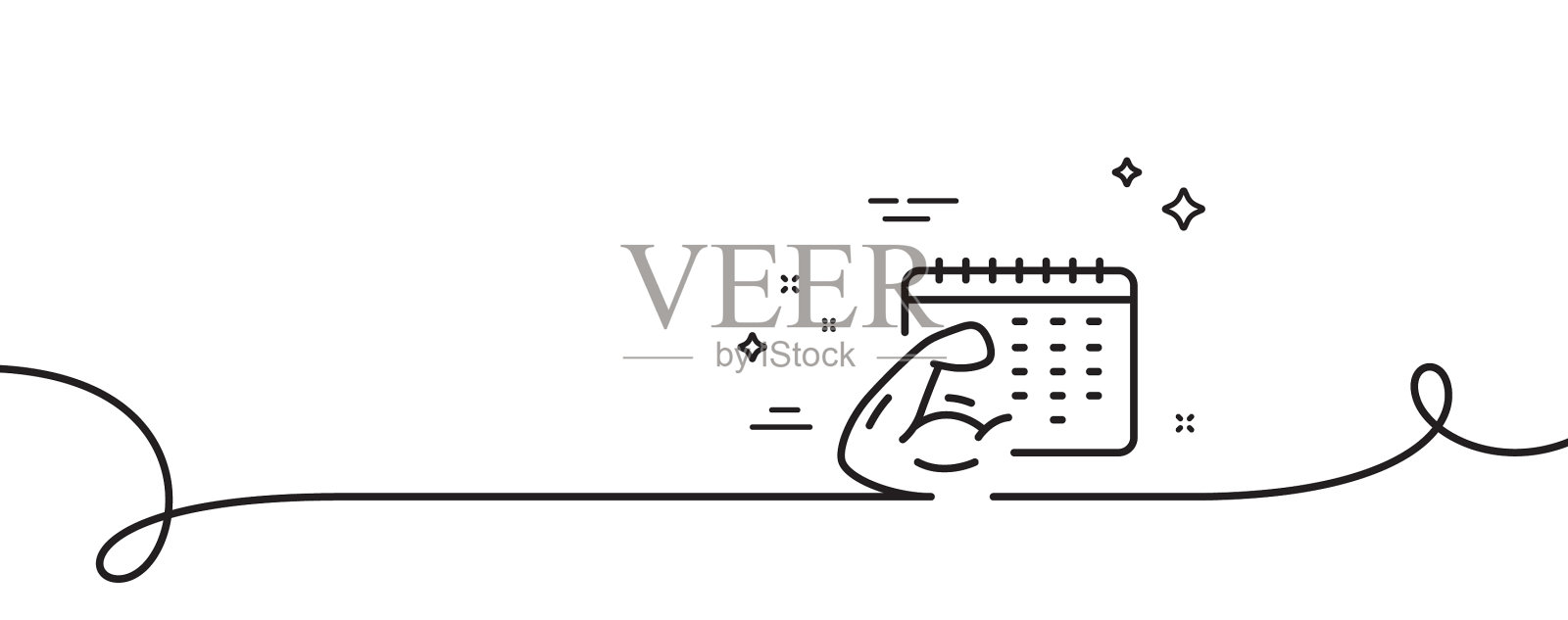 健身日历线图标强壮肌肉手臂标志插画图片素材