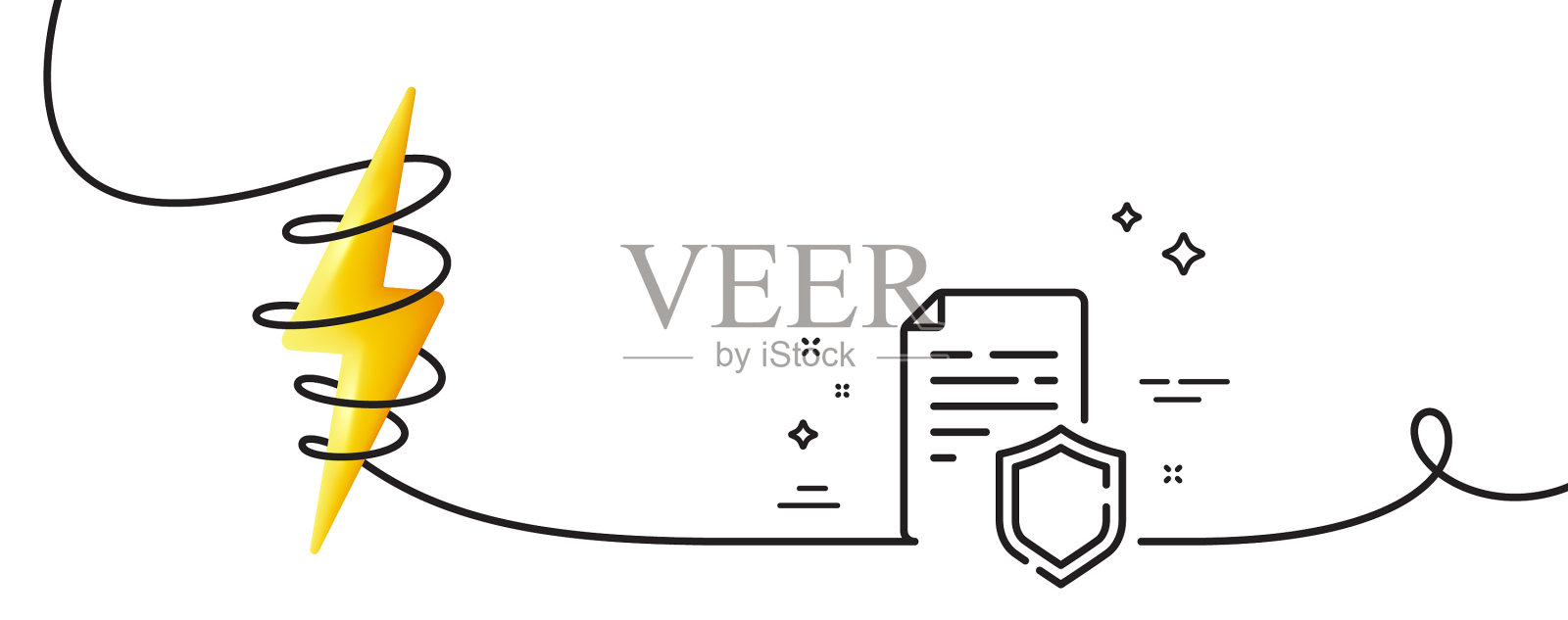 数据安全线图标隐私文件签名插画图片素材