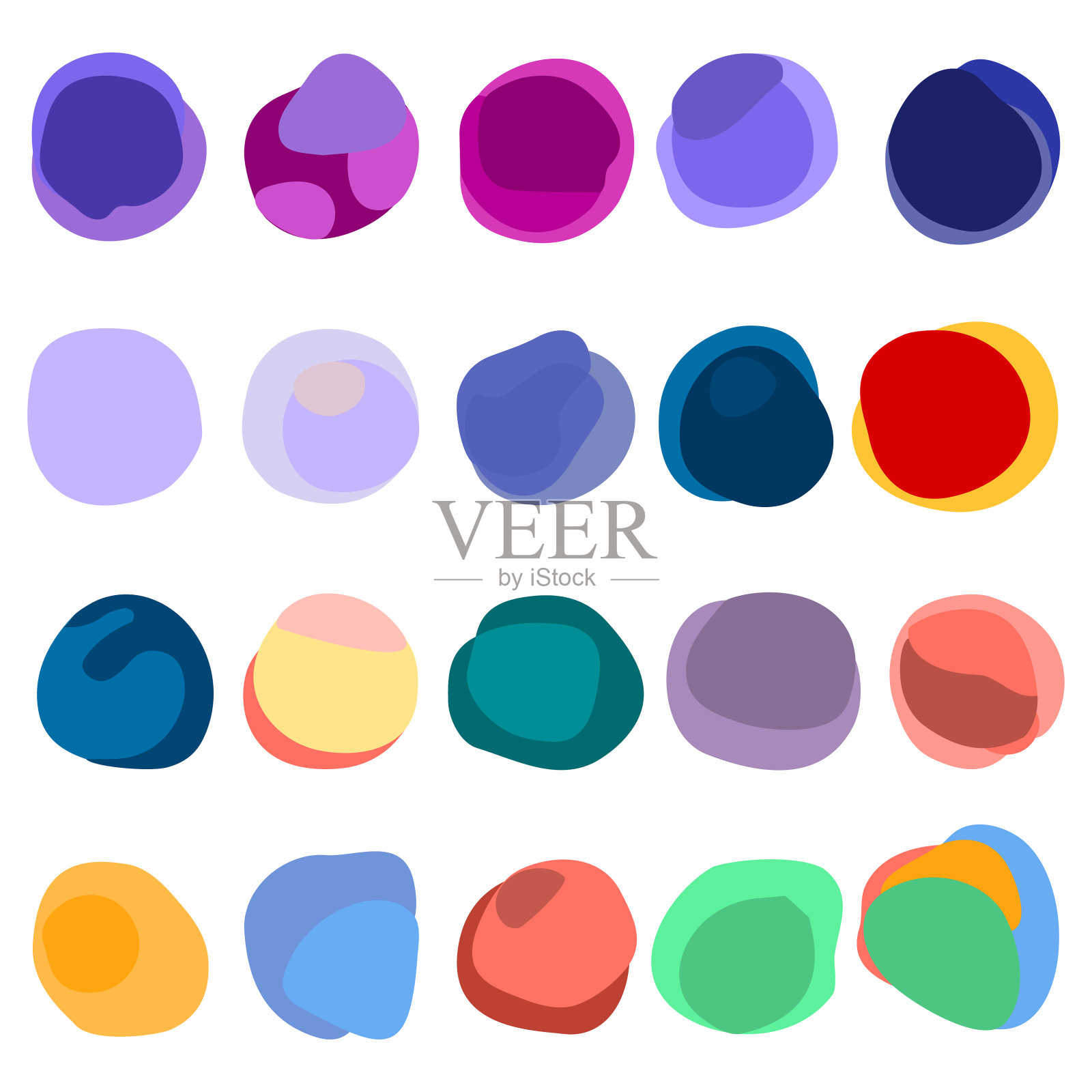 设置柔和的霓虹灯圆形笔触背景矢量插图。新潮的现代平面设计横幅故事帖子,社交媒体,活动海报,贺卡,庆祝活动,传单,派对,邀请印刷插画图片素材