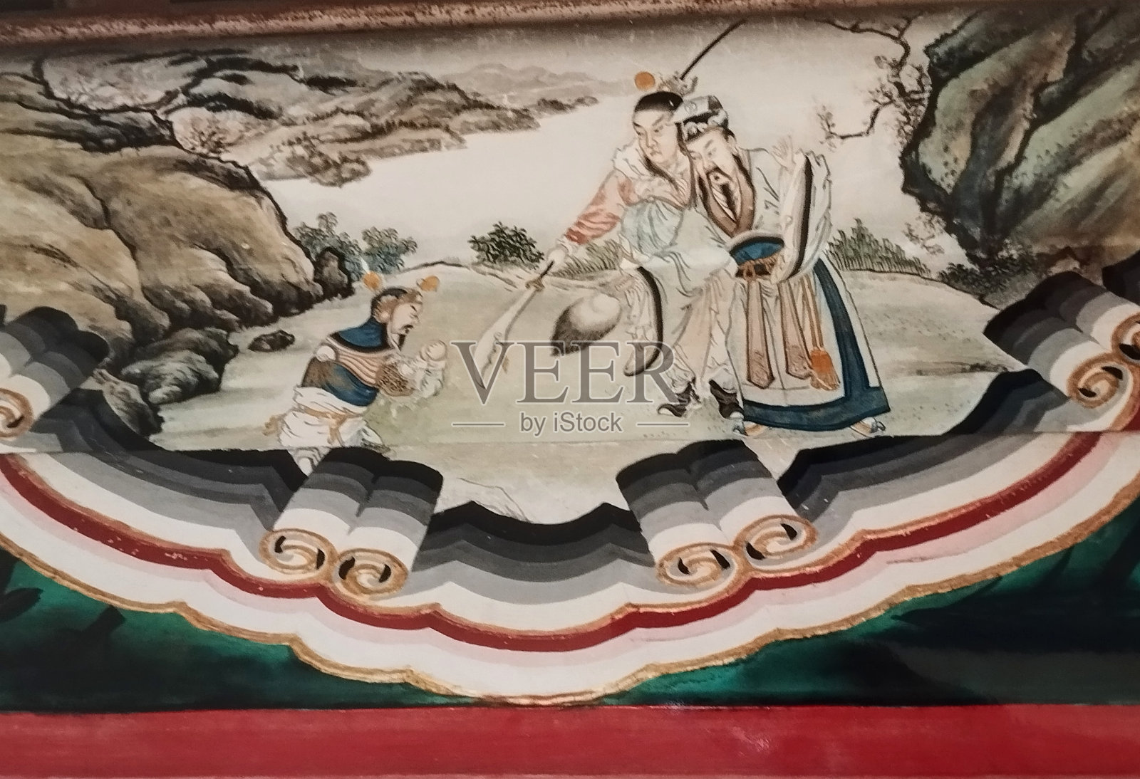 一幅描绘中国历史场景的画照片摄影图片