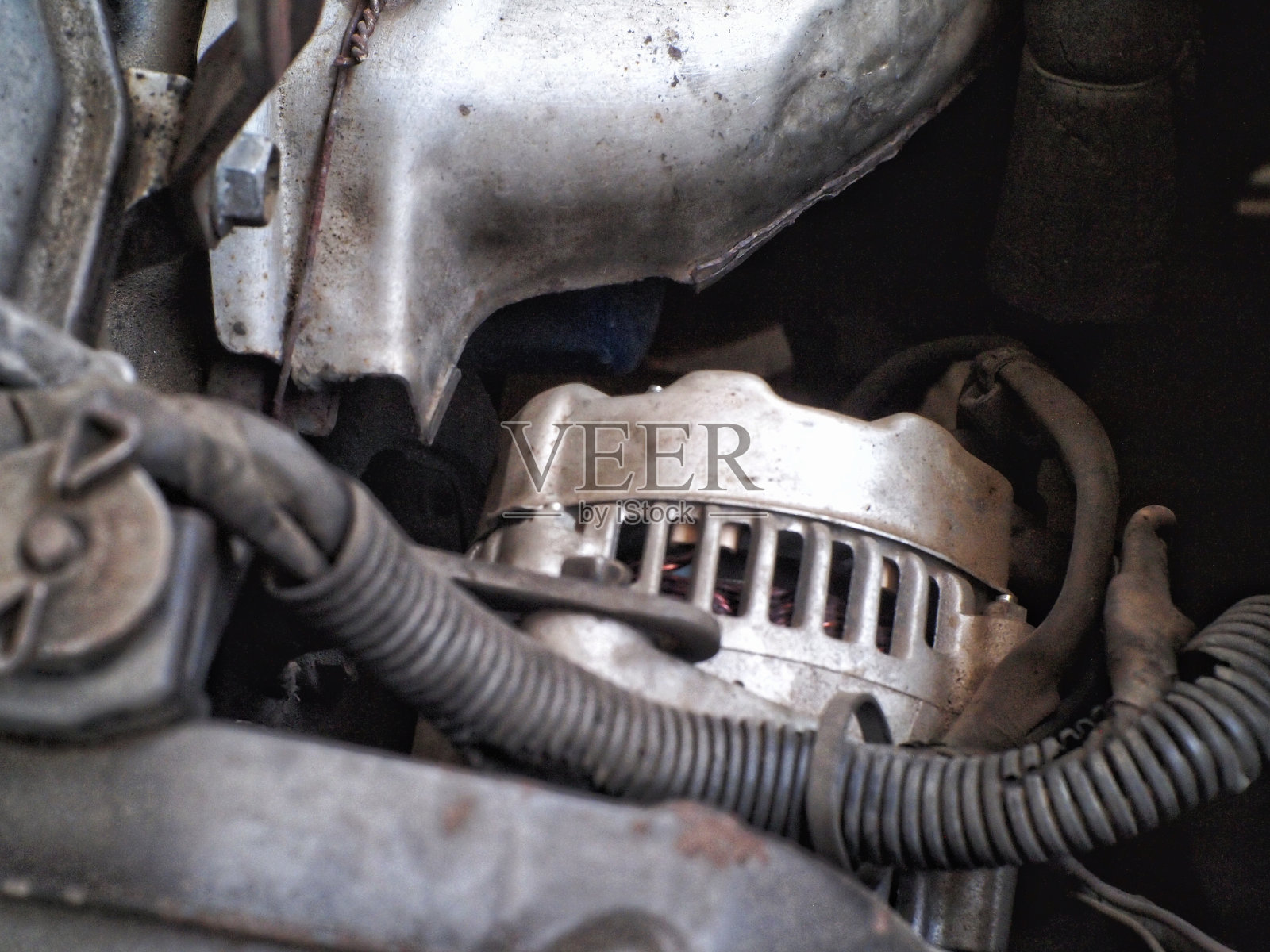 汽车发动机的部件照片摄影图片