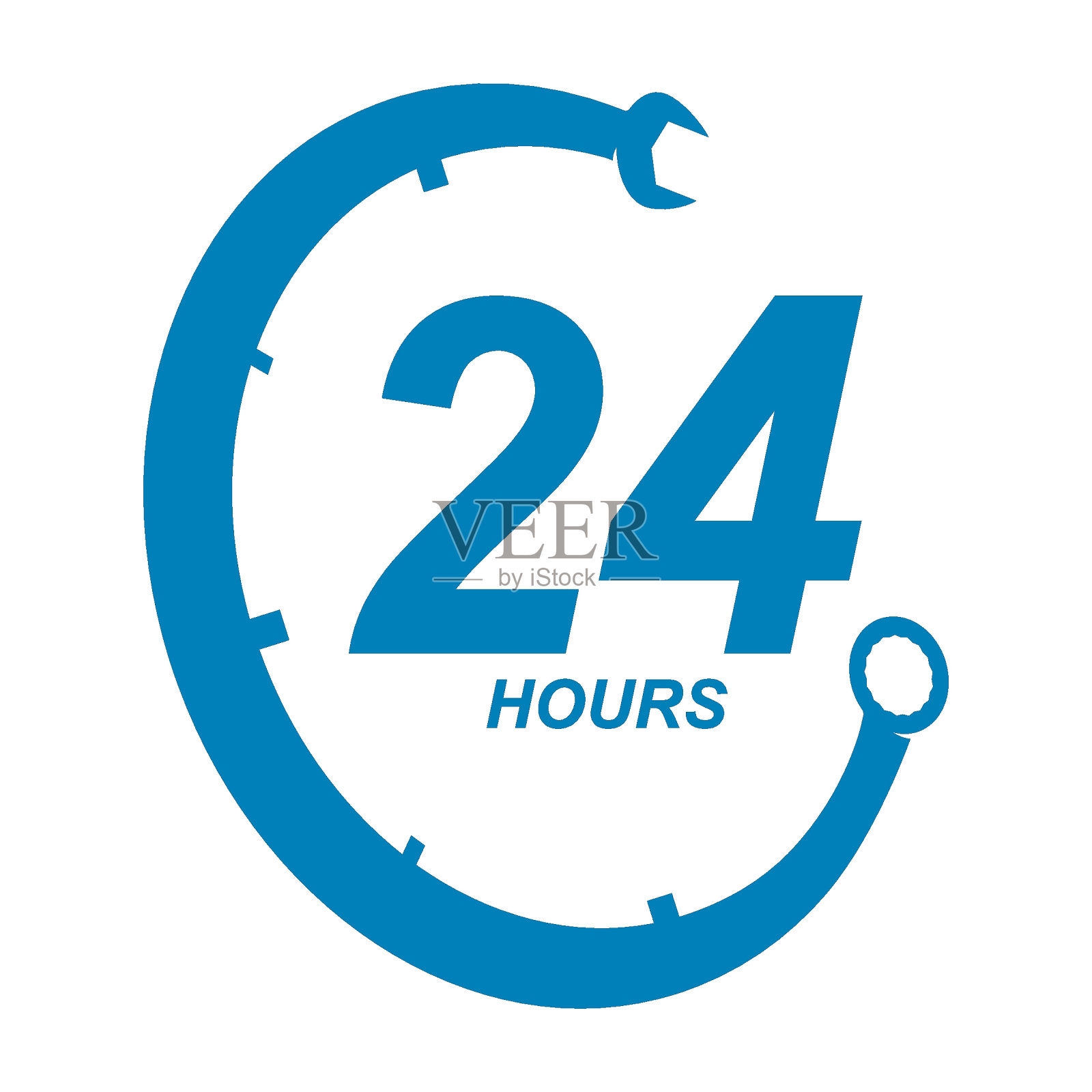 24小时汽车服务标志图标说明插画图片素材