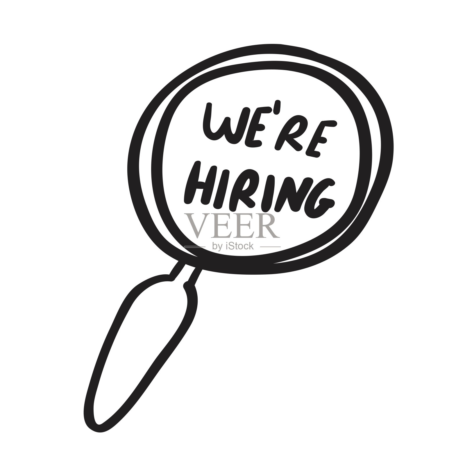 放大镜。我们招聘。插画图片素材