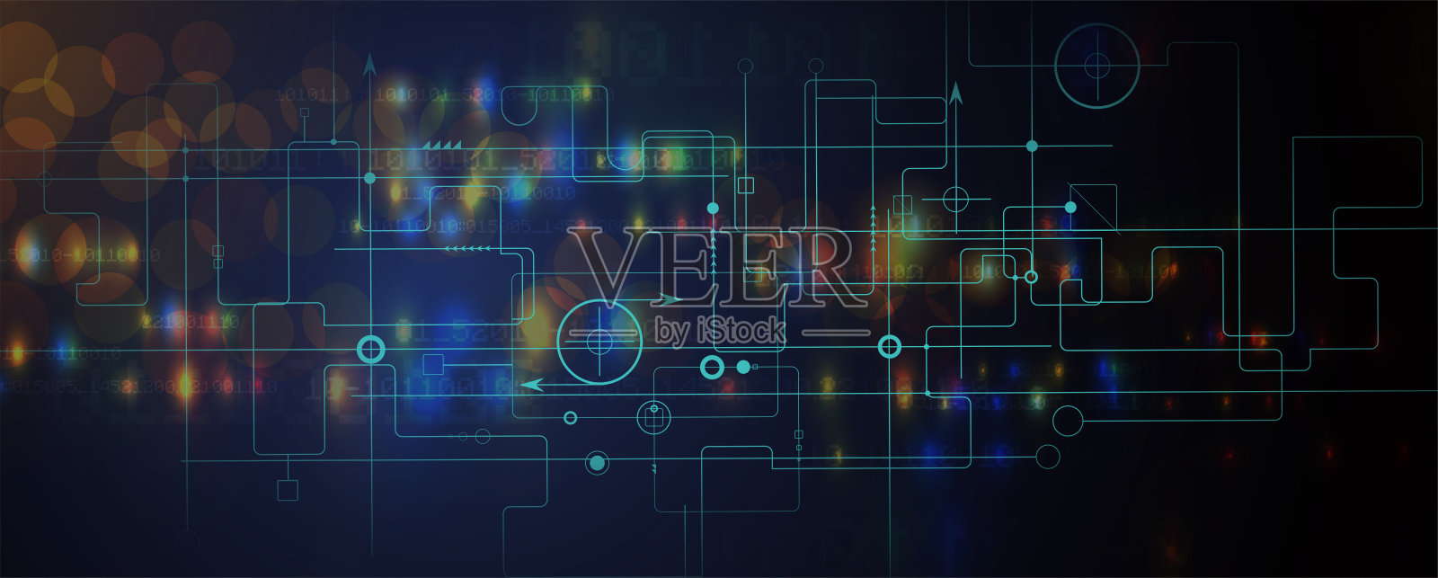 技术抽象的未来主义背景的互联网业务。大数据概念。插画图片素材