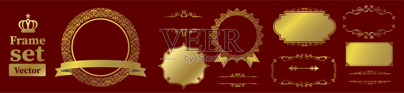 装饰框套装插画图片素材