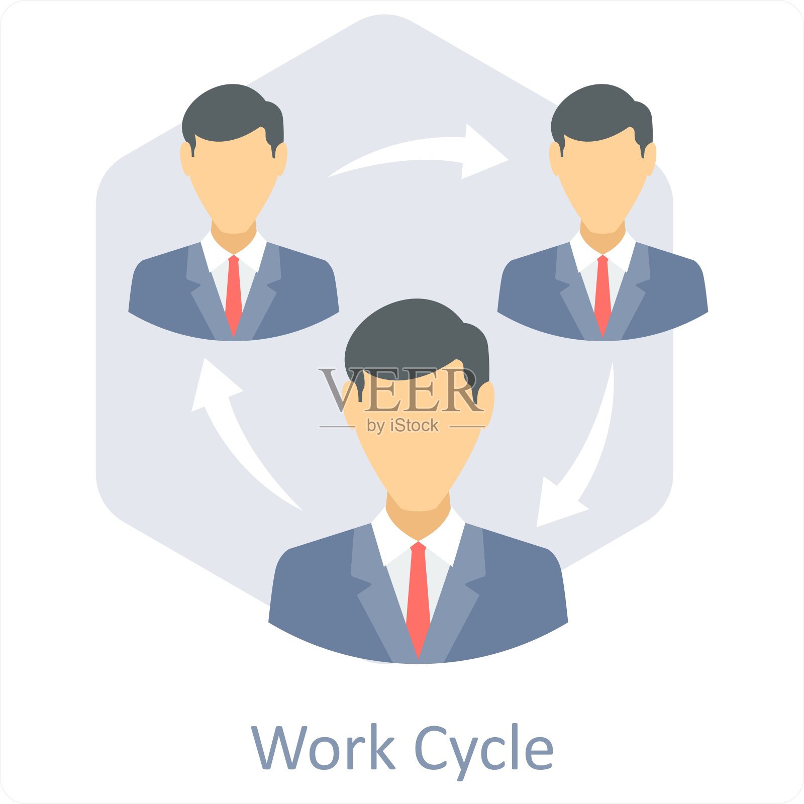 工作循环插画图片素材