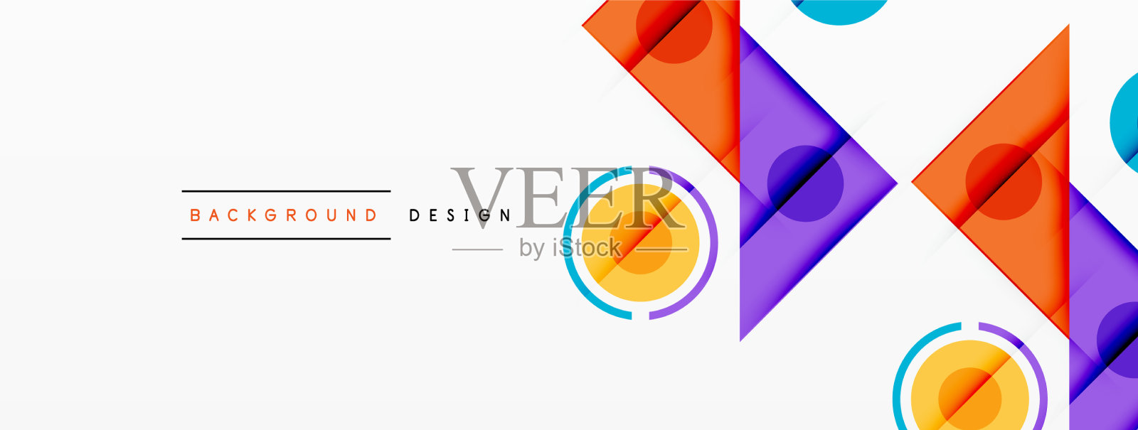 彩色三角形和圆形抽象的背景插画图片素材