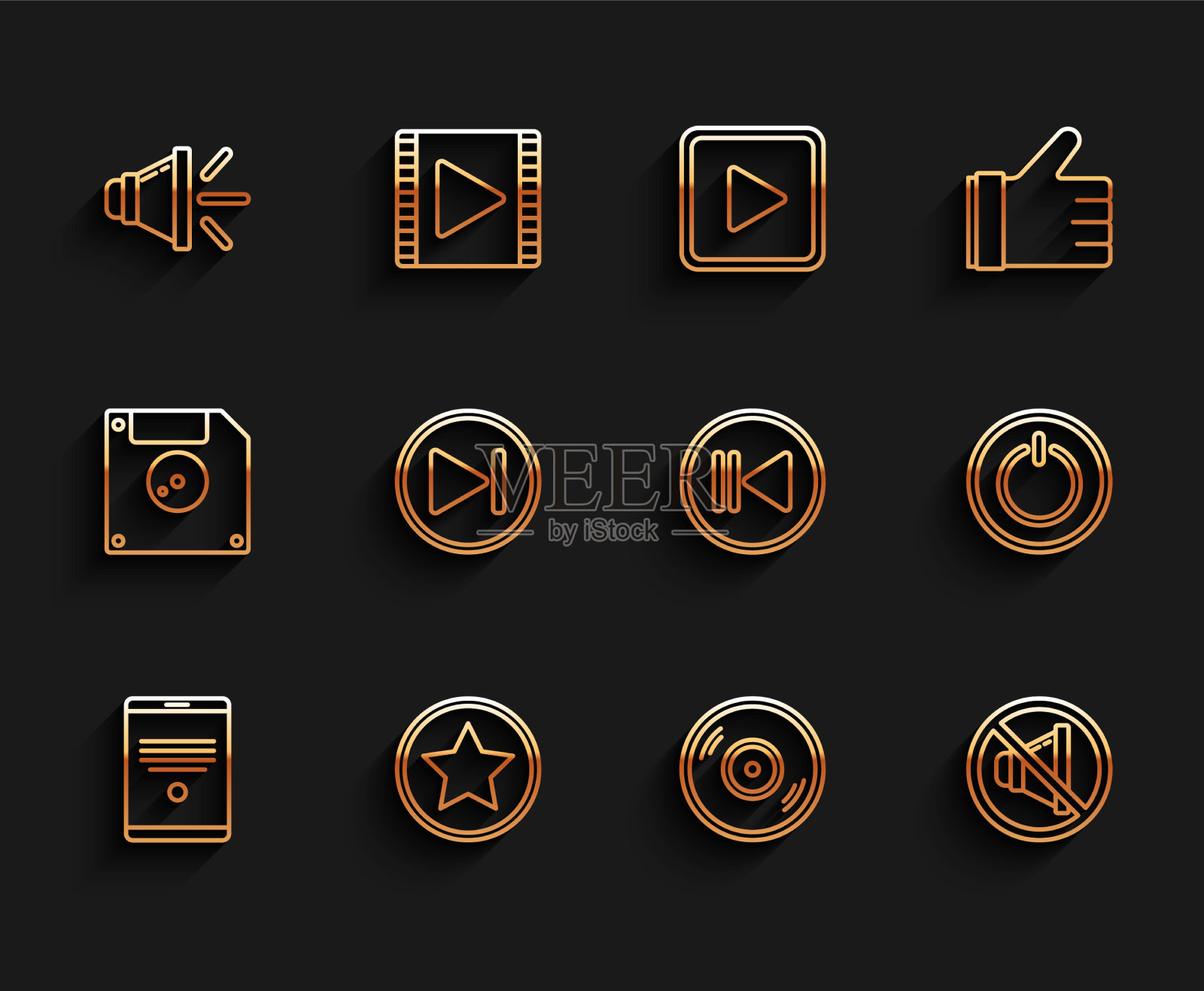 设置线平板明星扬声器音量黑胶唱片插画图片素材