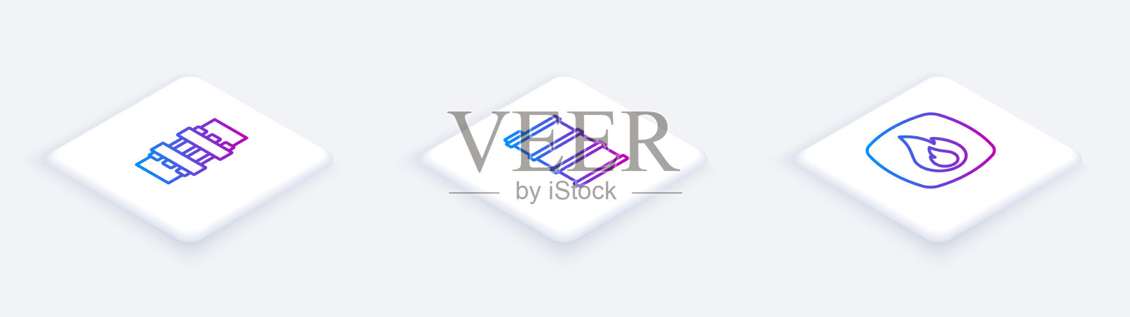 设置等距线金属管道和阀门插画图片素材