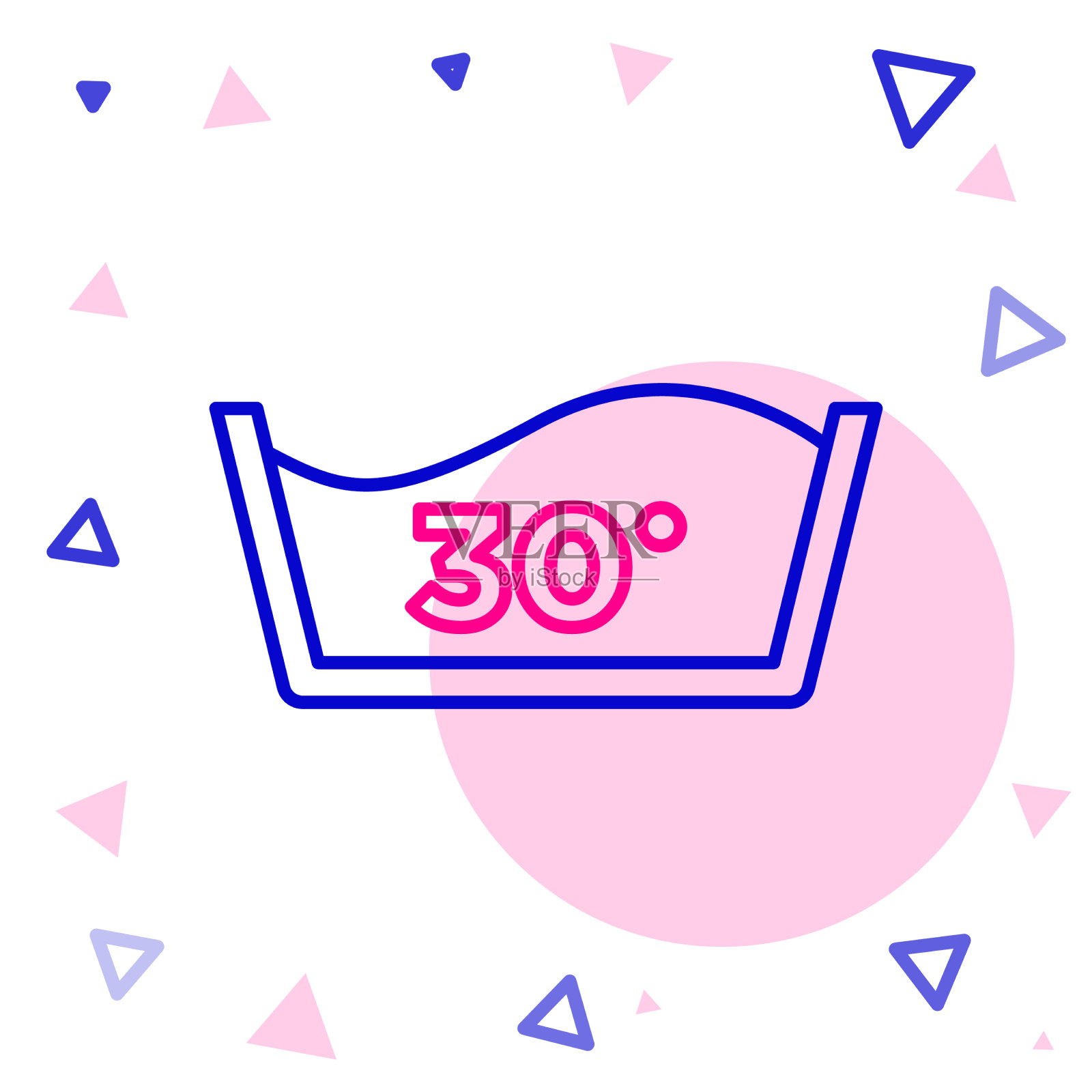 30摄氏度下洗线图标插画图片素材