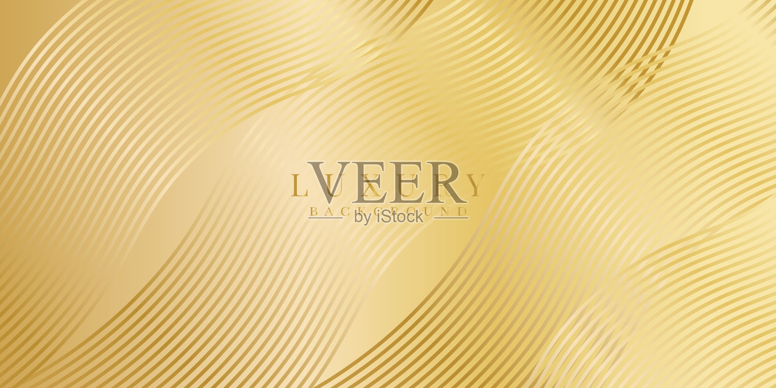 金色曲线渐变背景插图,豪华背景插画图片素材
