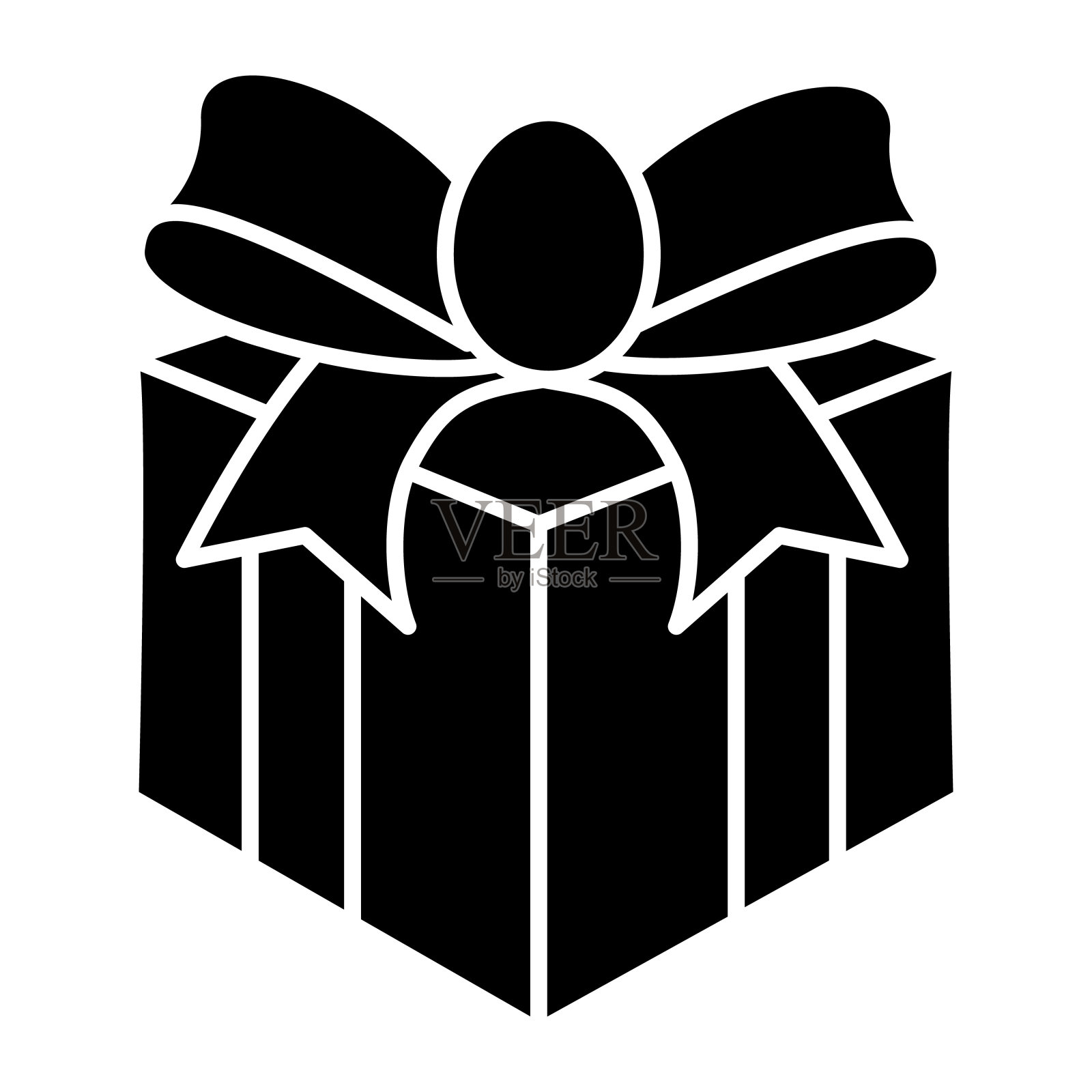 礼物与弓固体图标,圣诞概念,白色背景上的礼品盒标志,节日礼品盒图标在字形风格移动概念网页设计。矢量图形。插画图片素材