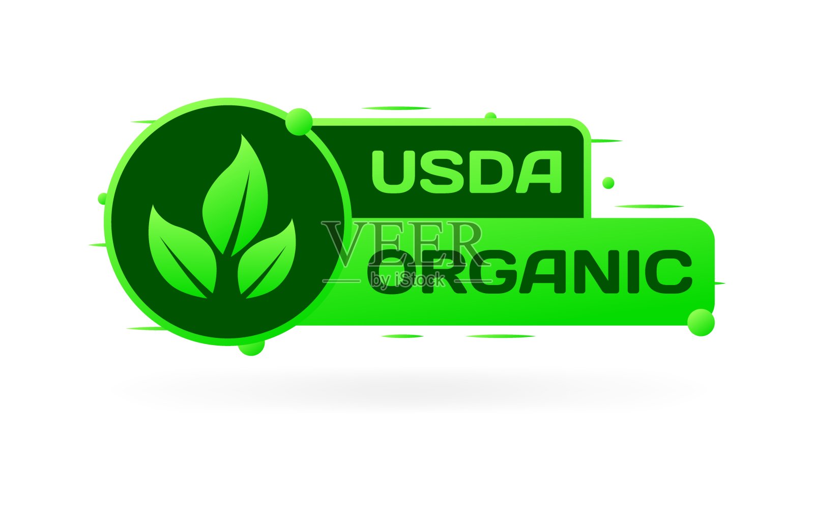 美国农业部有机图标。平坦,绿色,叶子在一个圆圈里,usda标志,usda有机图标,绿色地球。矢量图标插画图片素材