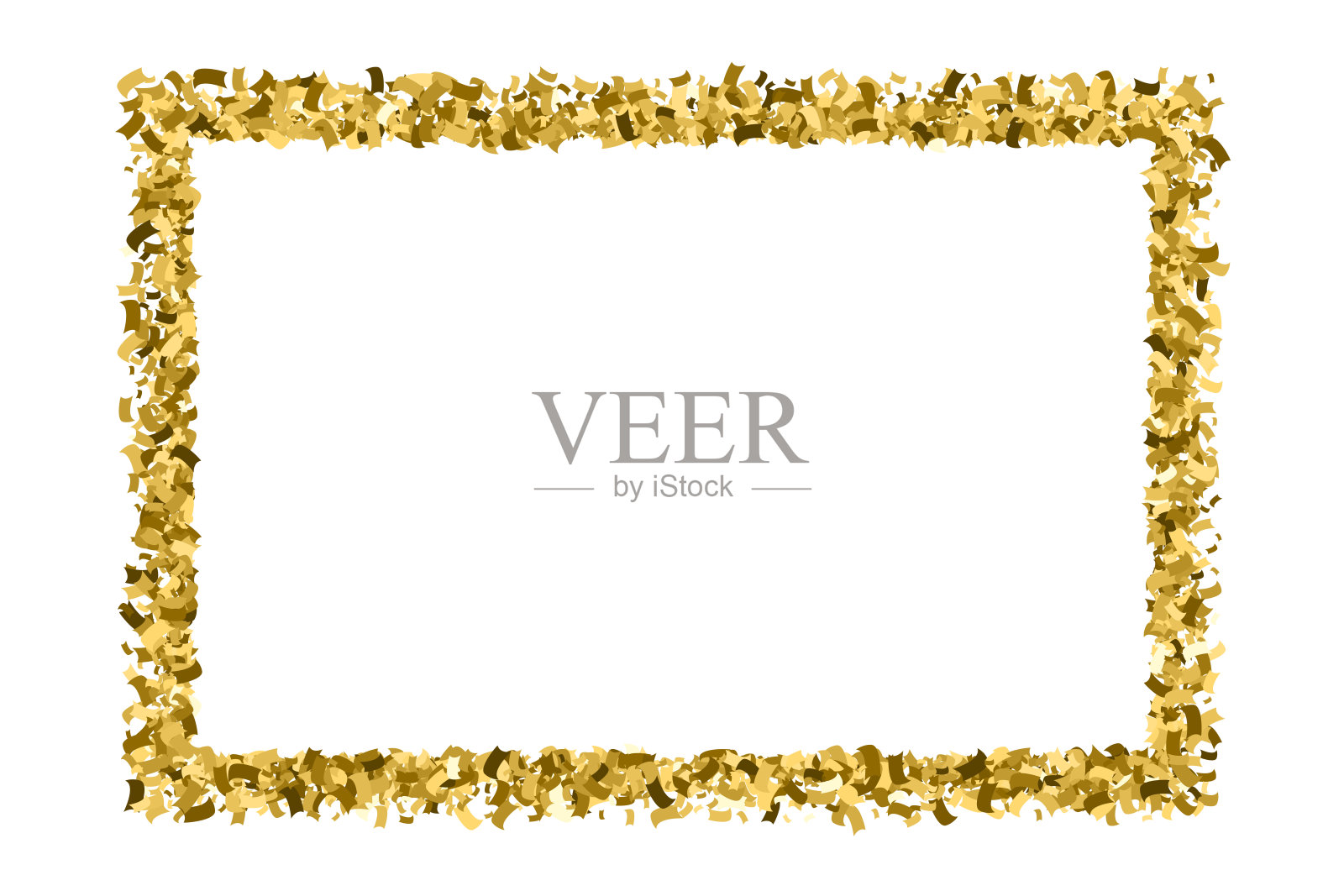 白色背景上隔离的金色闪光纹理相框插画图片素材