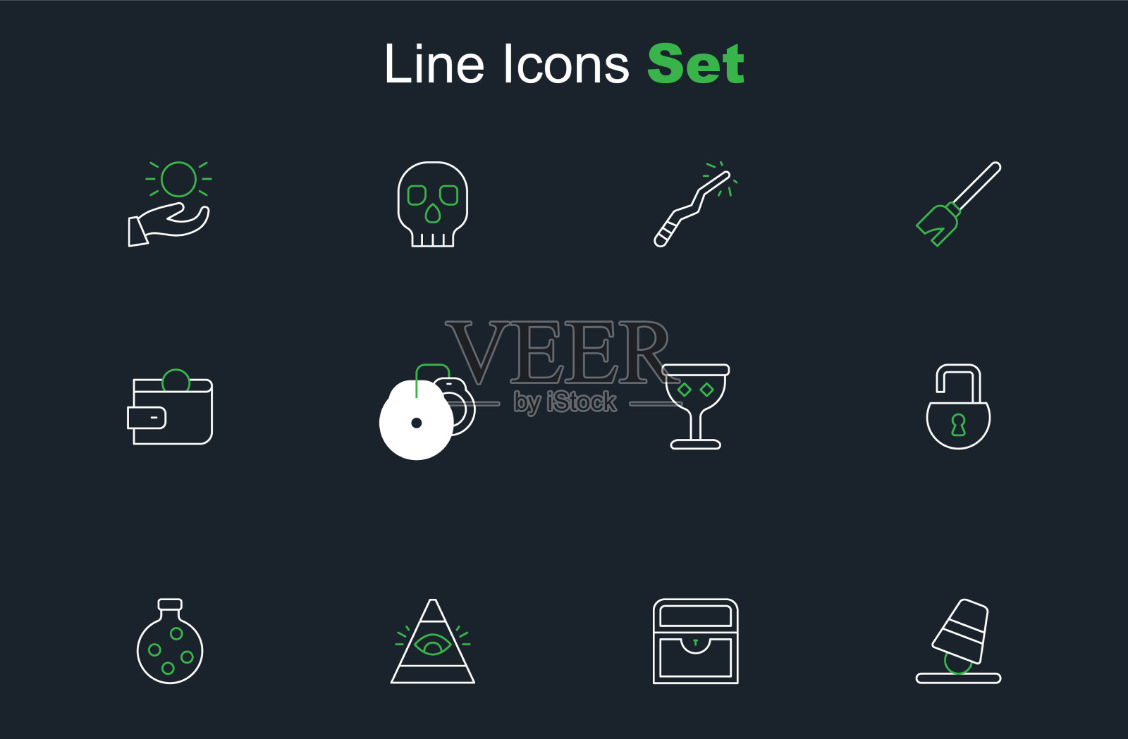 游戏设置线顶针古董宝箱插画图片素材