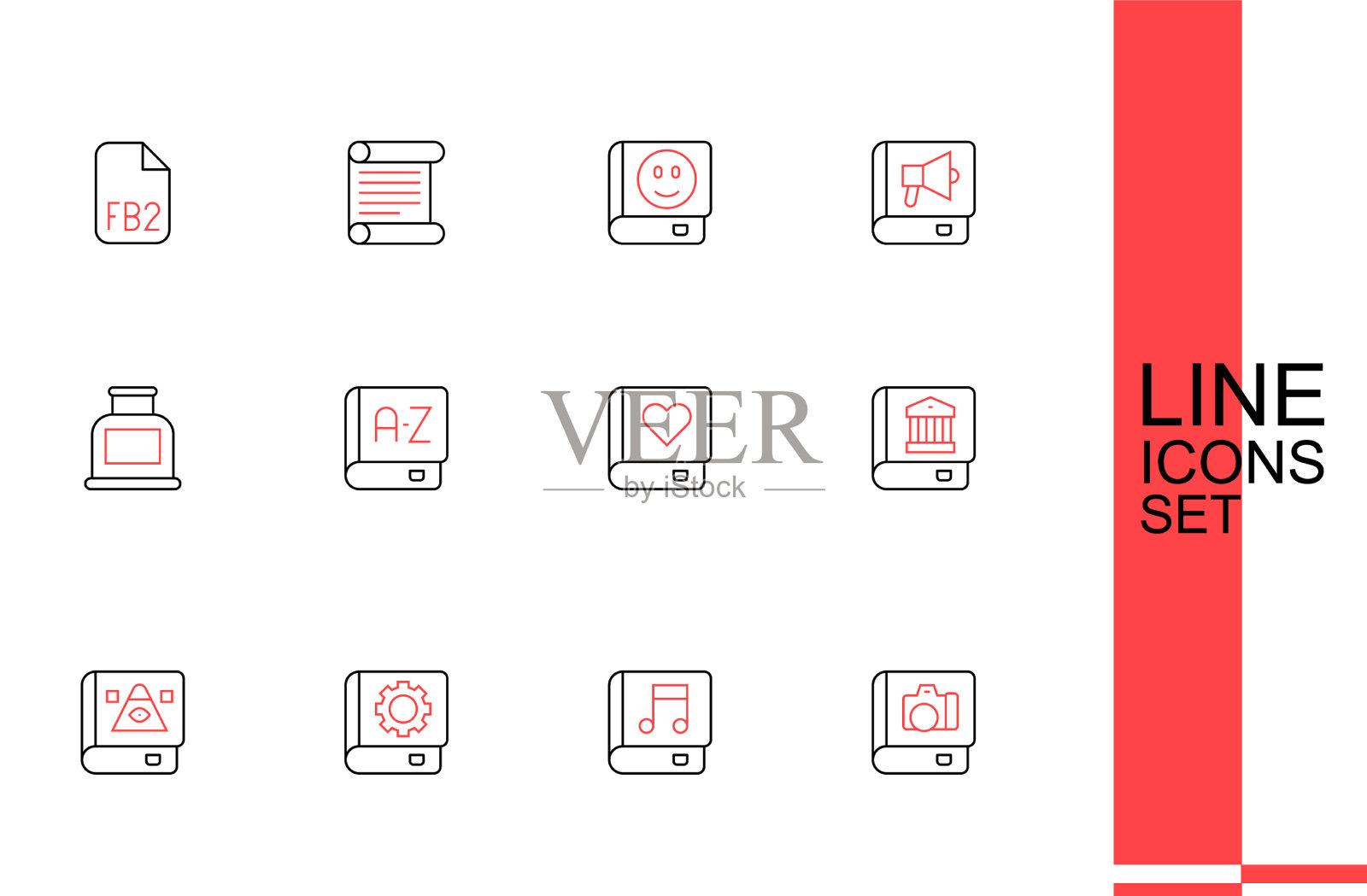 设置线相册画廊有声书用户插画图片素材