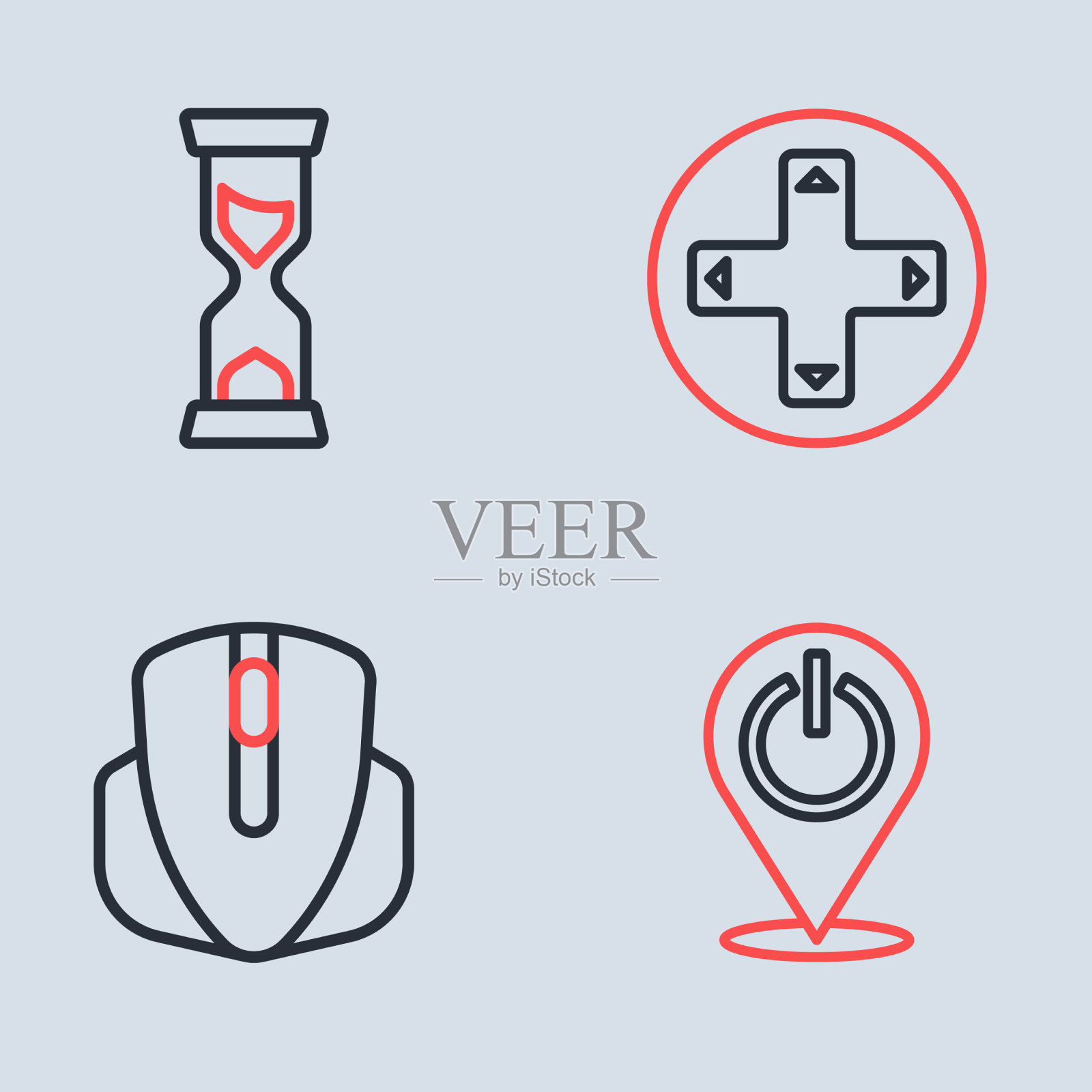 设置在线游戏控制器或操纵杆电脑插画图片素材