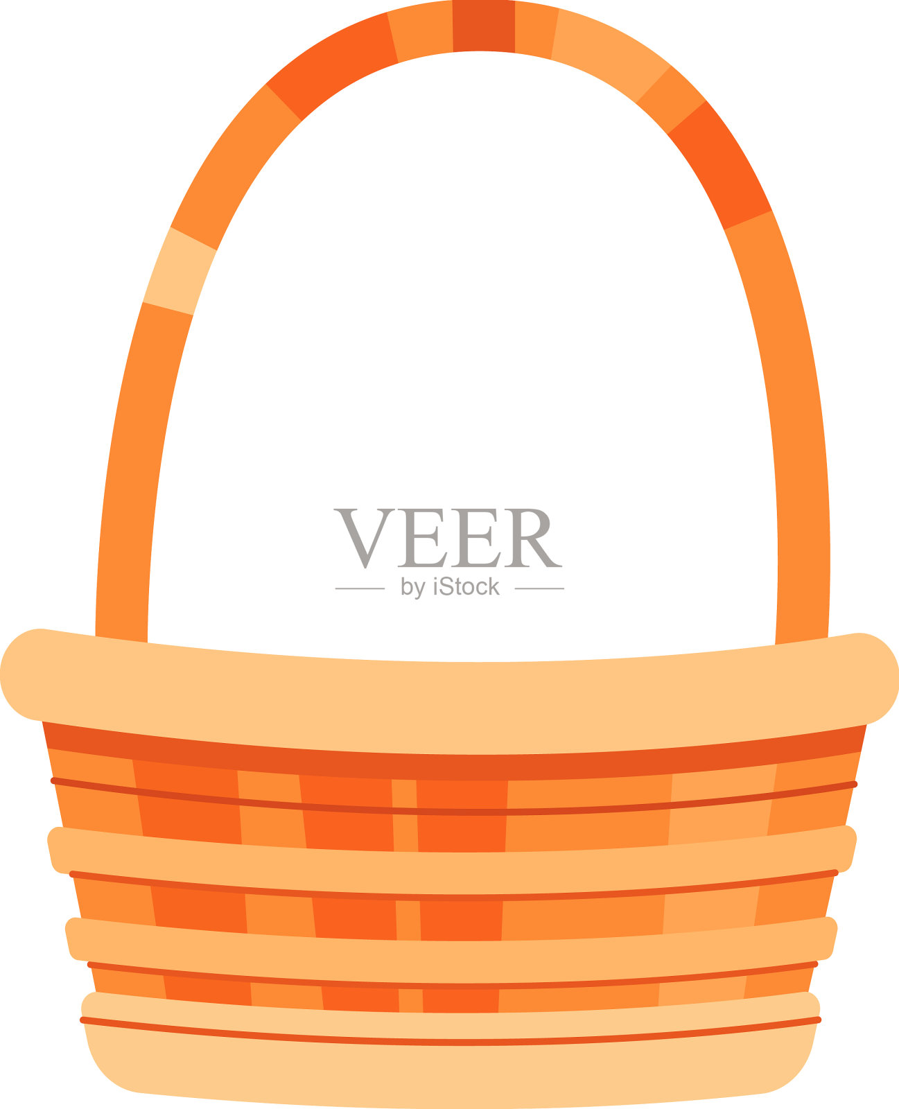 有盖柳条篮子插画图片素材