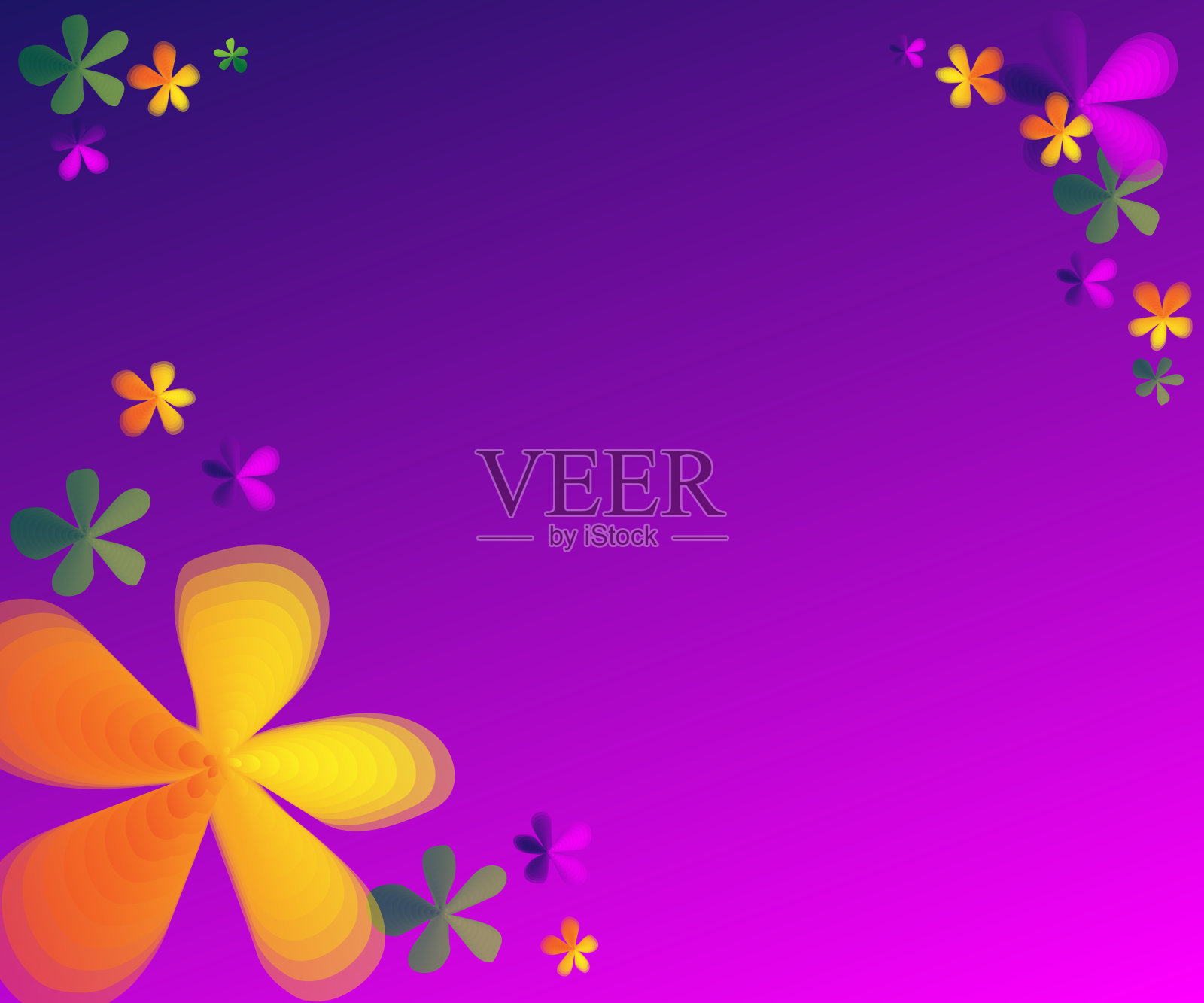 花园主题框架插画图片素材