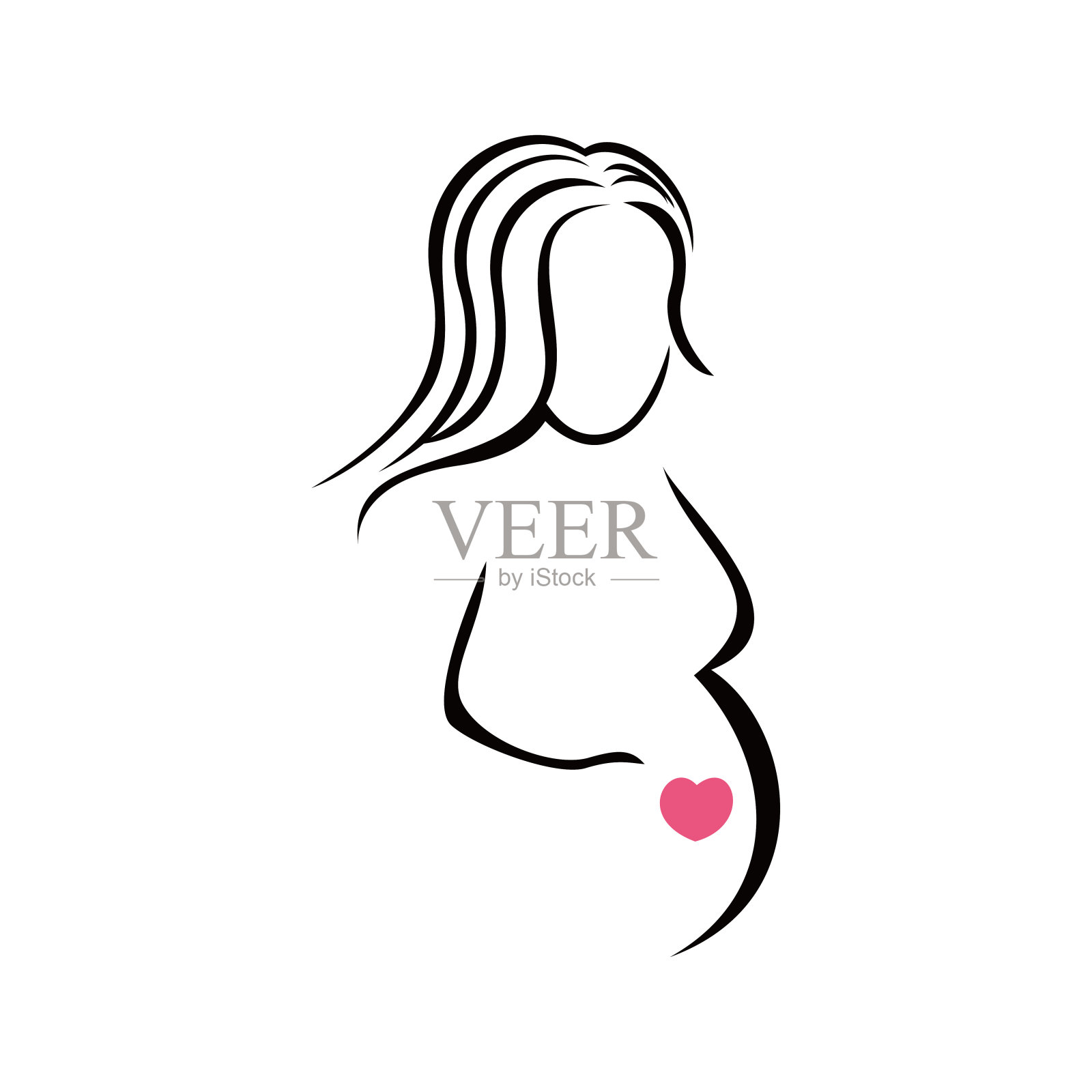 孕妇廓形设计插画图片素材