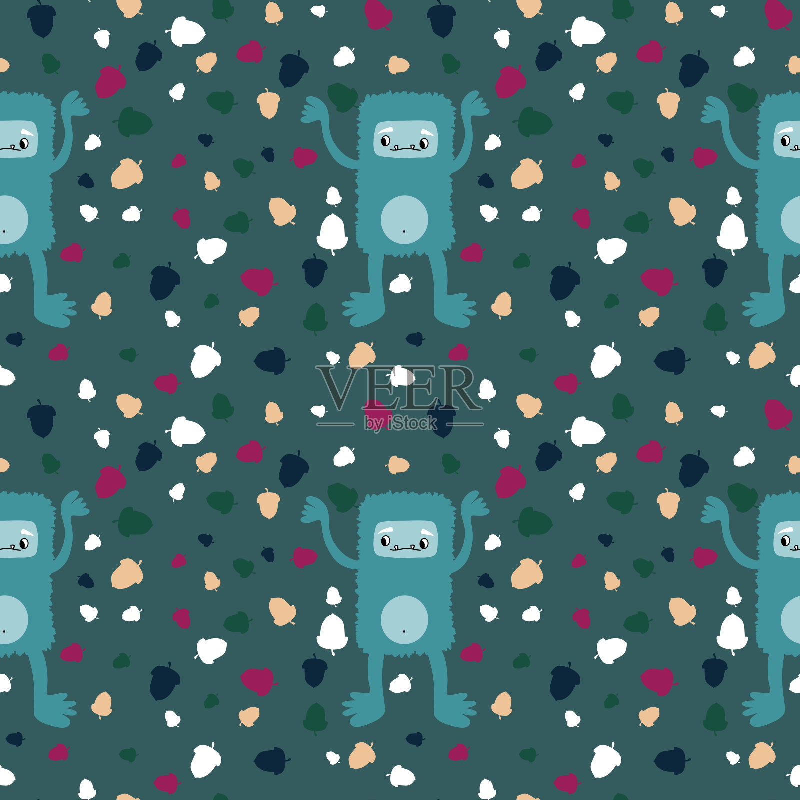 冬季圣诞无缝图案包装纸插画图片素材