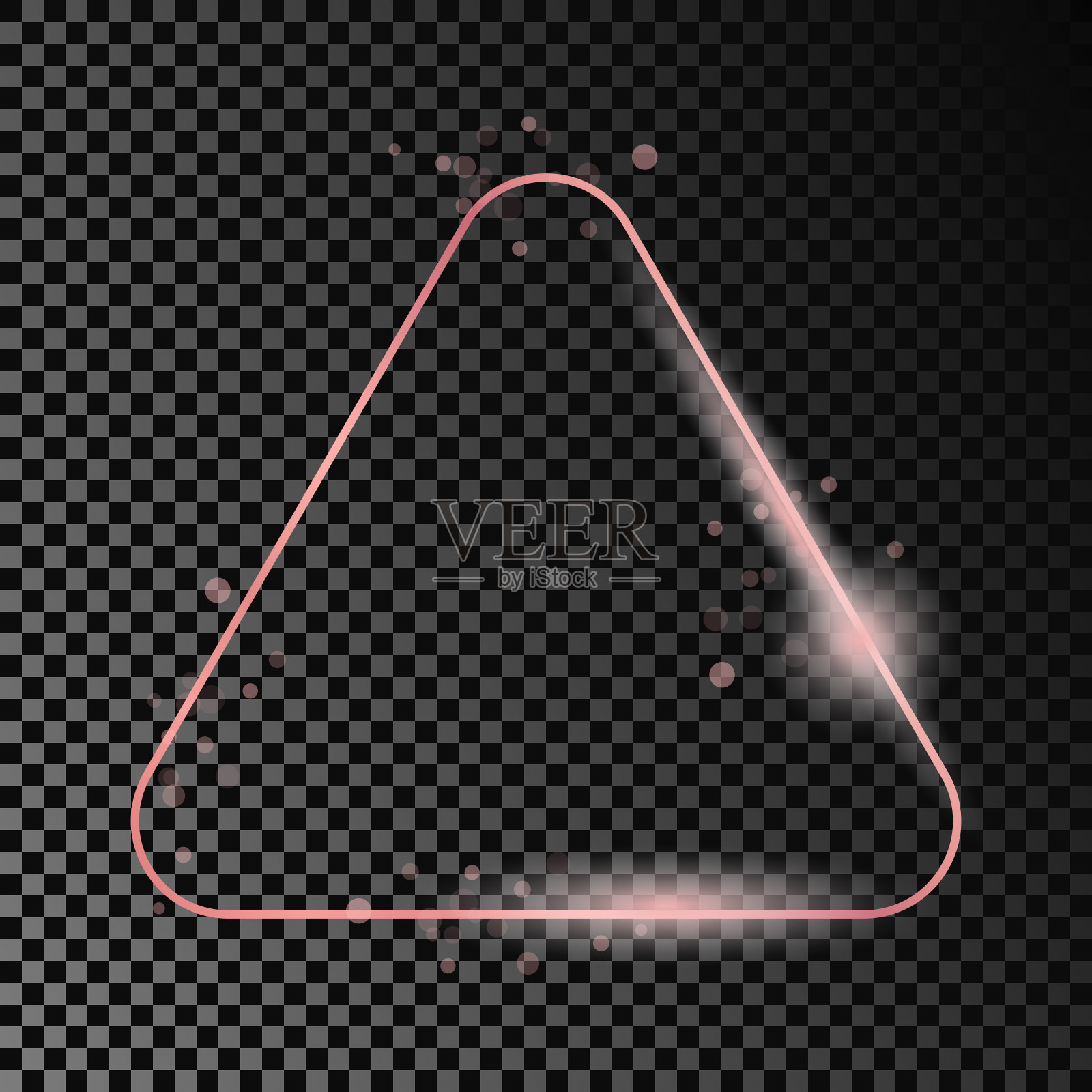 玫瑰金发光圆形三角形框架插画图片素材