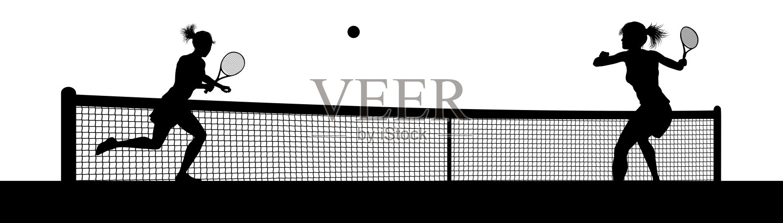 女子网球比赛剪影选手插画图片素材