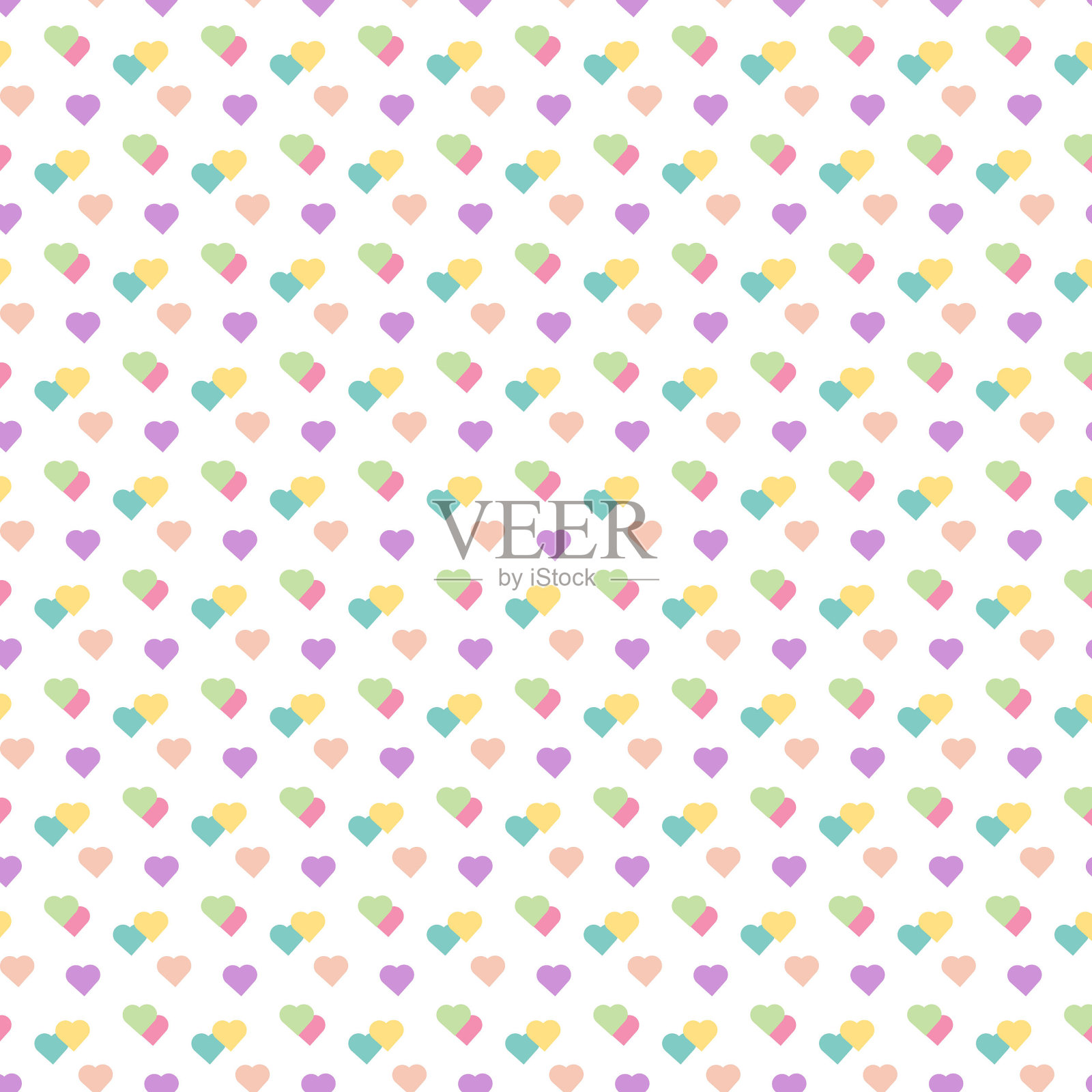 美丽的心形图案在白色的背景插画图片素材