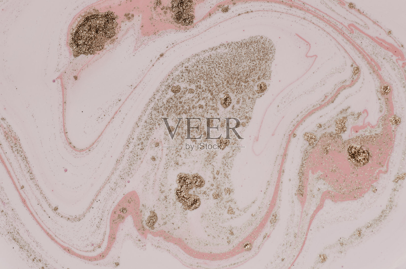 粉红色的月亮。大理石抽象艺术。插画图片素材