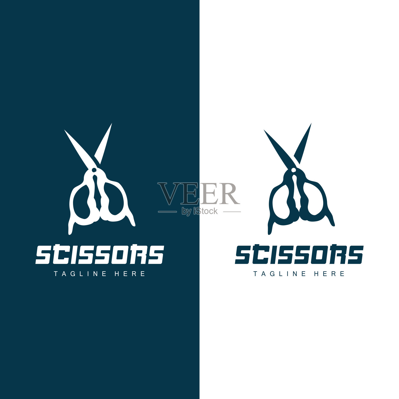 剪刀标志,切割工具矢量,理发店剃刀剪刀简单的设计,插图模板图标插画图片素材