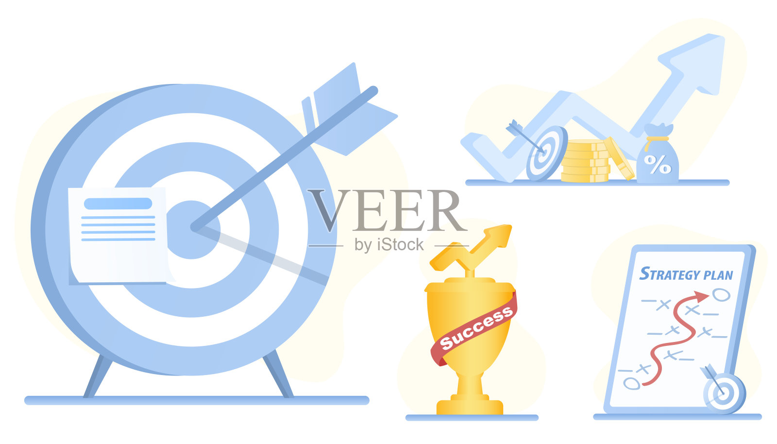 目标设定收集。插画图片素材