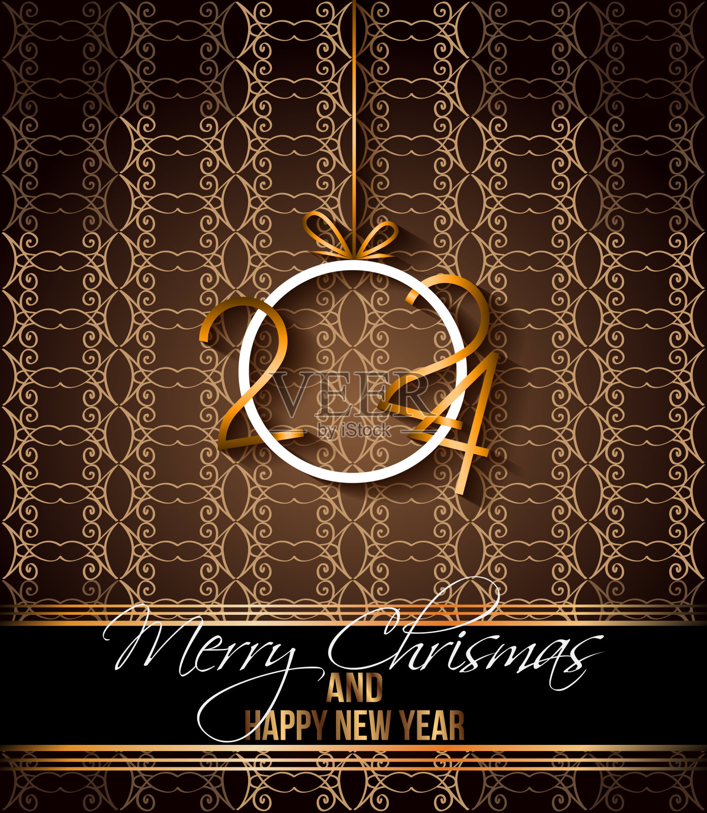 2024新年快乐背景为您的季节邀请,节日海报,贺卡。插画图片素材