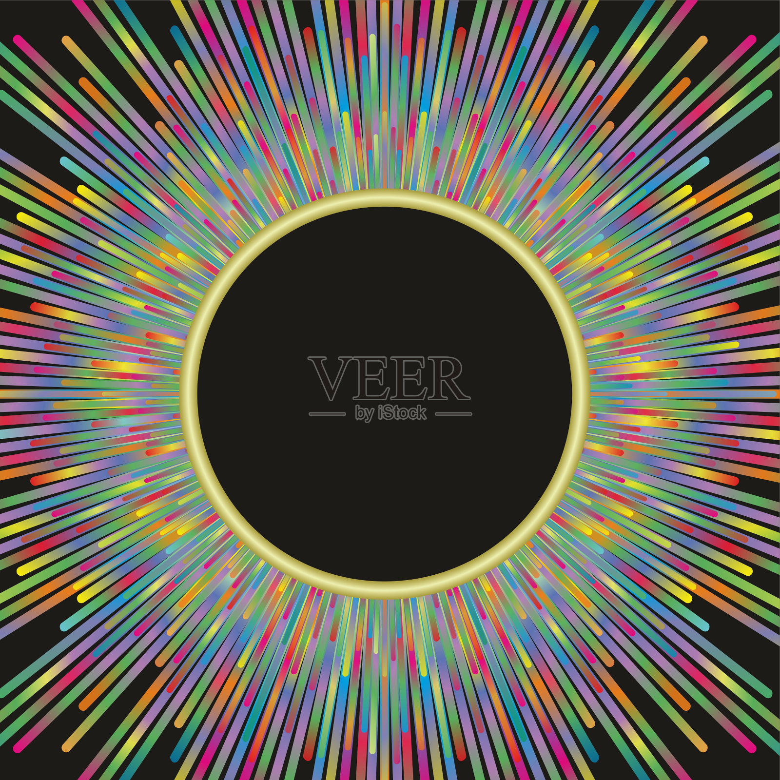 标志横幅与彩色飞溅爆炸设计与圆形框架。庆祝活动,邀请,周年纪念。广场组成。矢量插图。插画图片素材