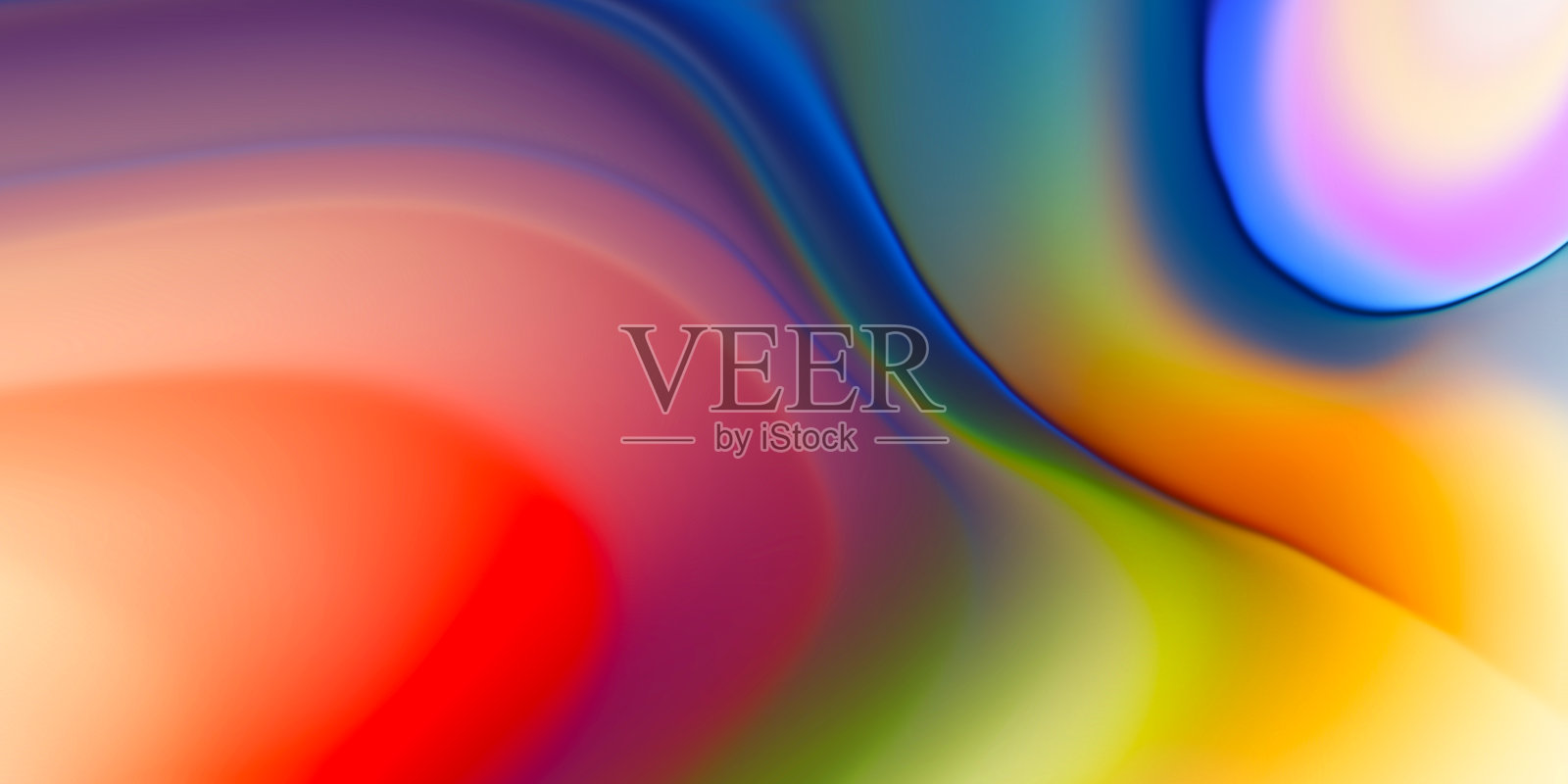 现代彩色流动海报。波浪液体形状彩色背景。插画图片素材