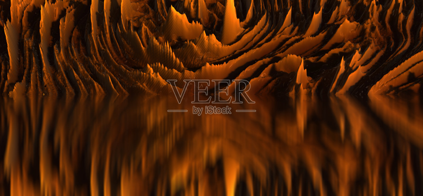 超现实的湖泊和倒影。艺术、创造力和想象力。三维演示照片摄影图片