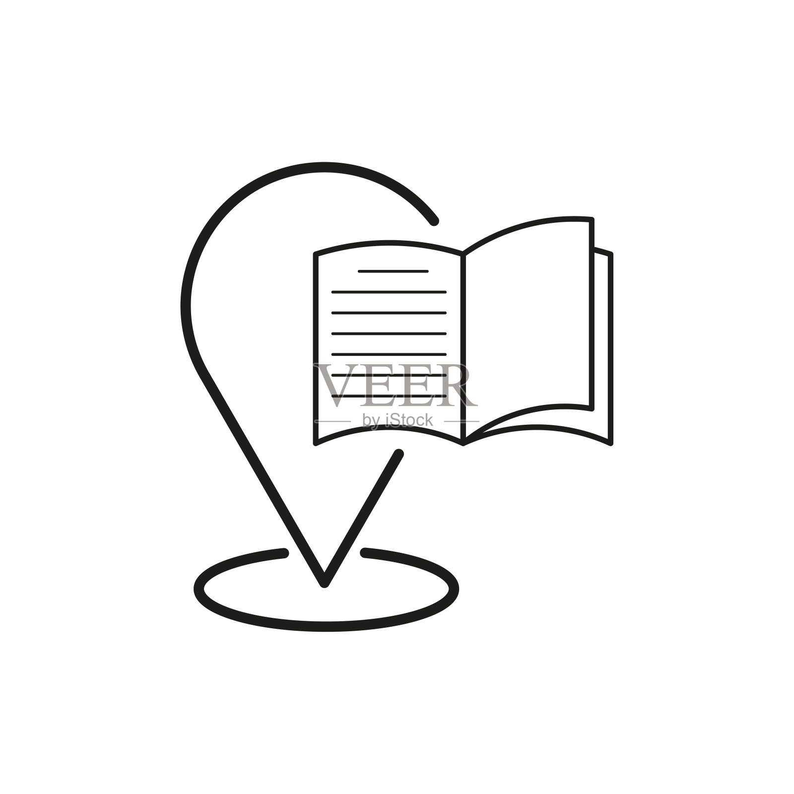 书店位置pin图标。矢量插图。每股收益10。插画图片素材