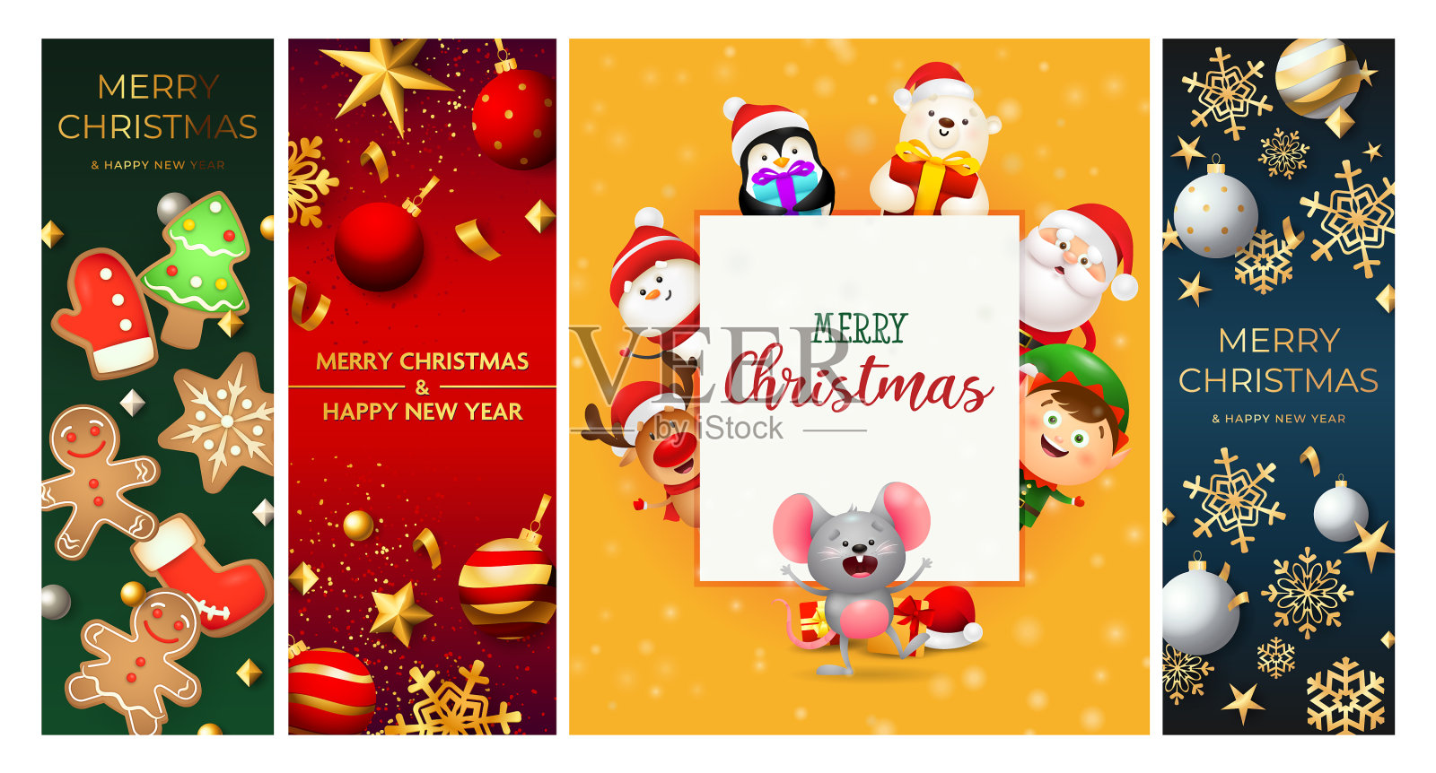 祝小老鼠圣诞快乐插画图片素材