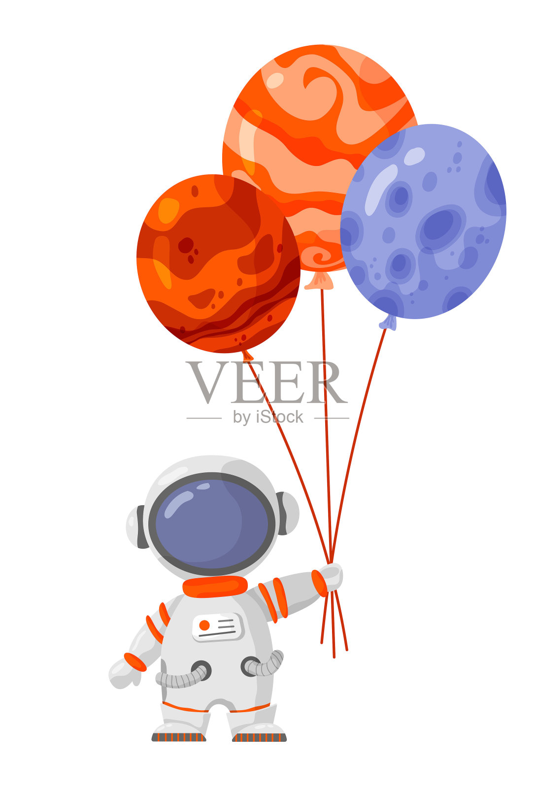 宇航员和太空元素。银河为设计,海报,背景宇航员和空间。行星,彗星,星系,外星人。插画图片素材