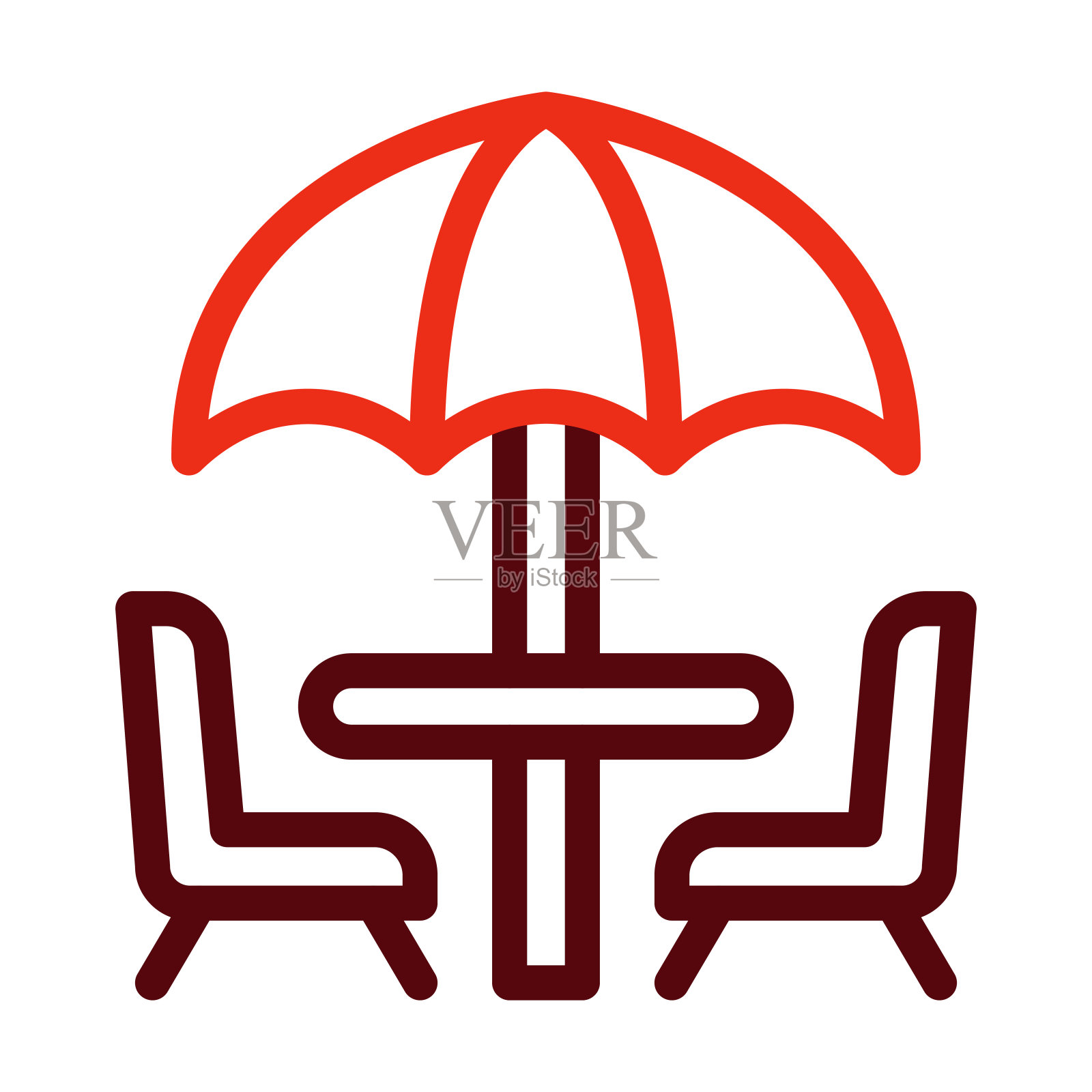 露台矢量粗线两种颜色图标的个人和商业用途。插画图片素材